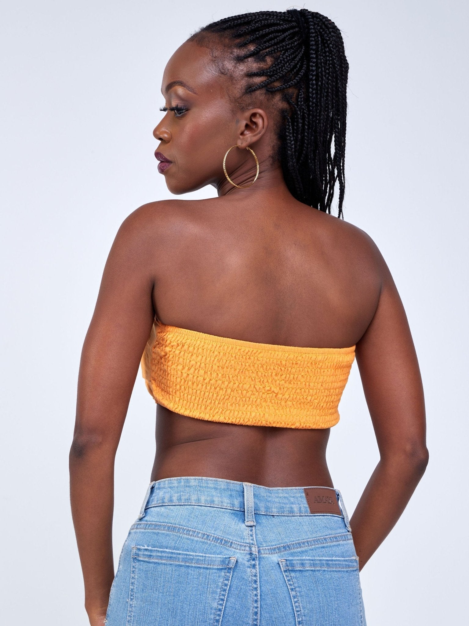 Lola Double Knot Cut-out Bandeau - Orange - Shopzetu