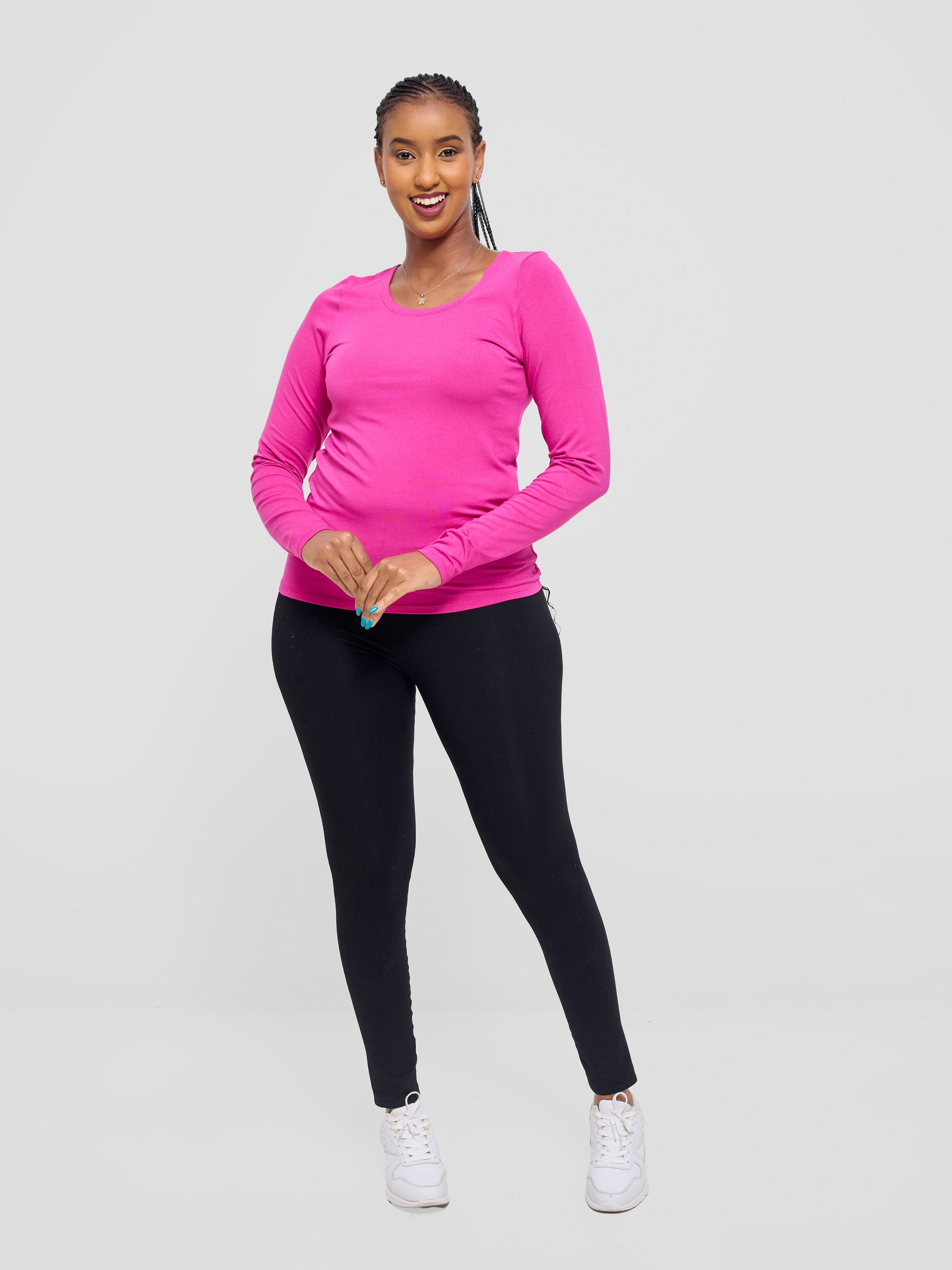 Vivo Basic Long Sleeved Top - Pink