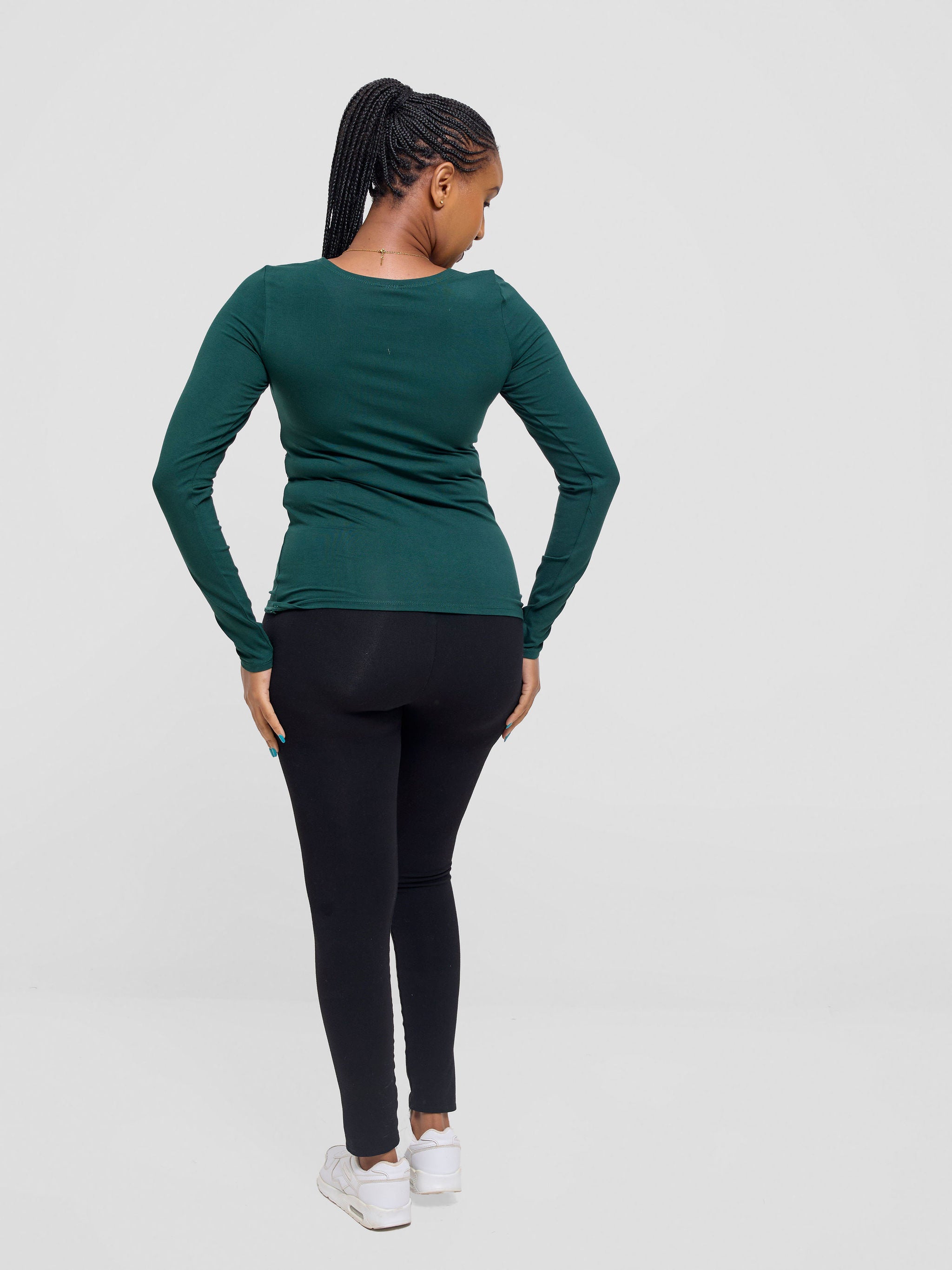 Vivo Basic Long Sleeved Top - Dark Green