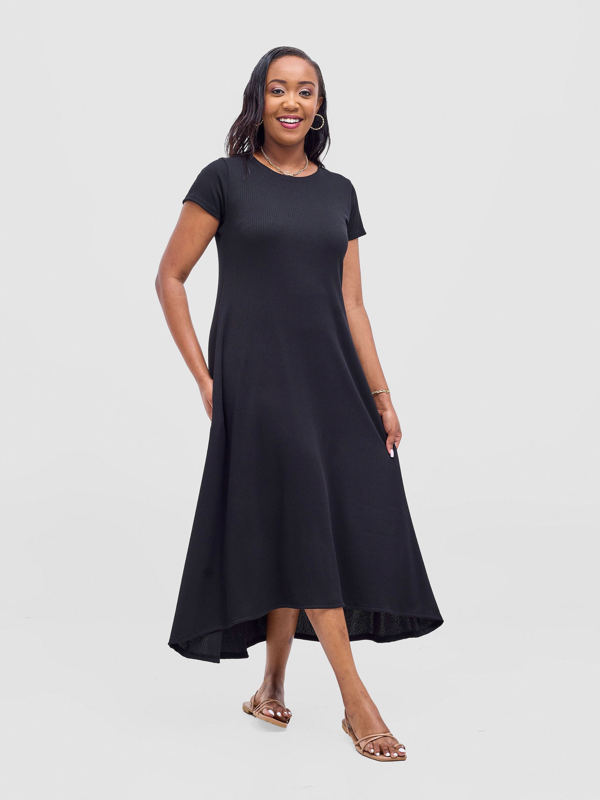Vivo Rema High Low Maxi Dress - Black