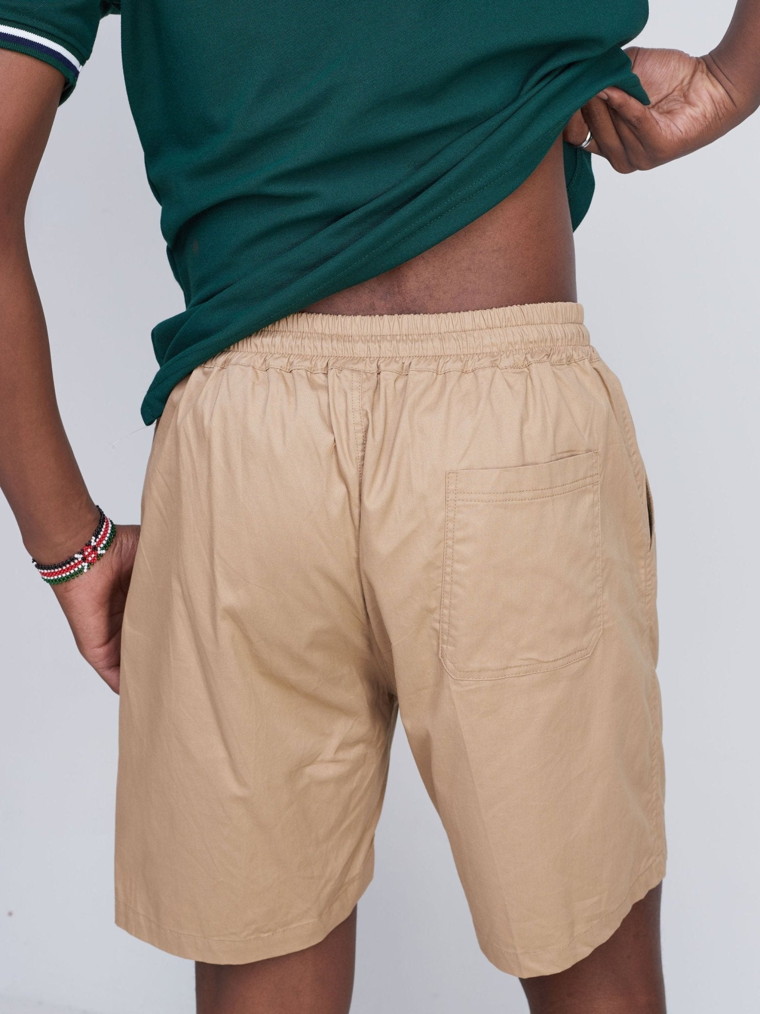 Zetu Men's Beach Shorts - Khaki Beige - Shopzetu