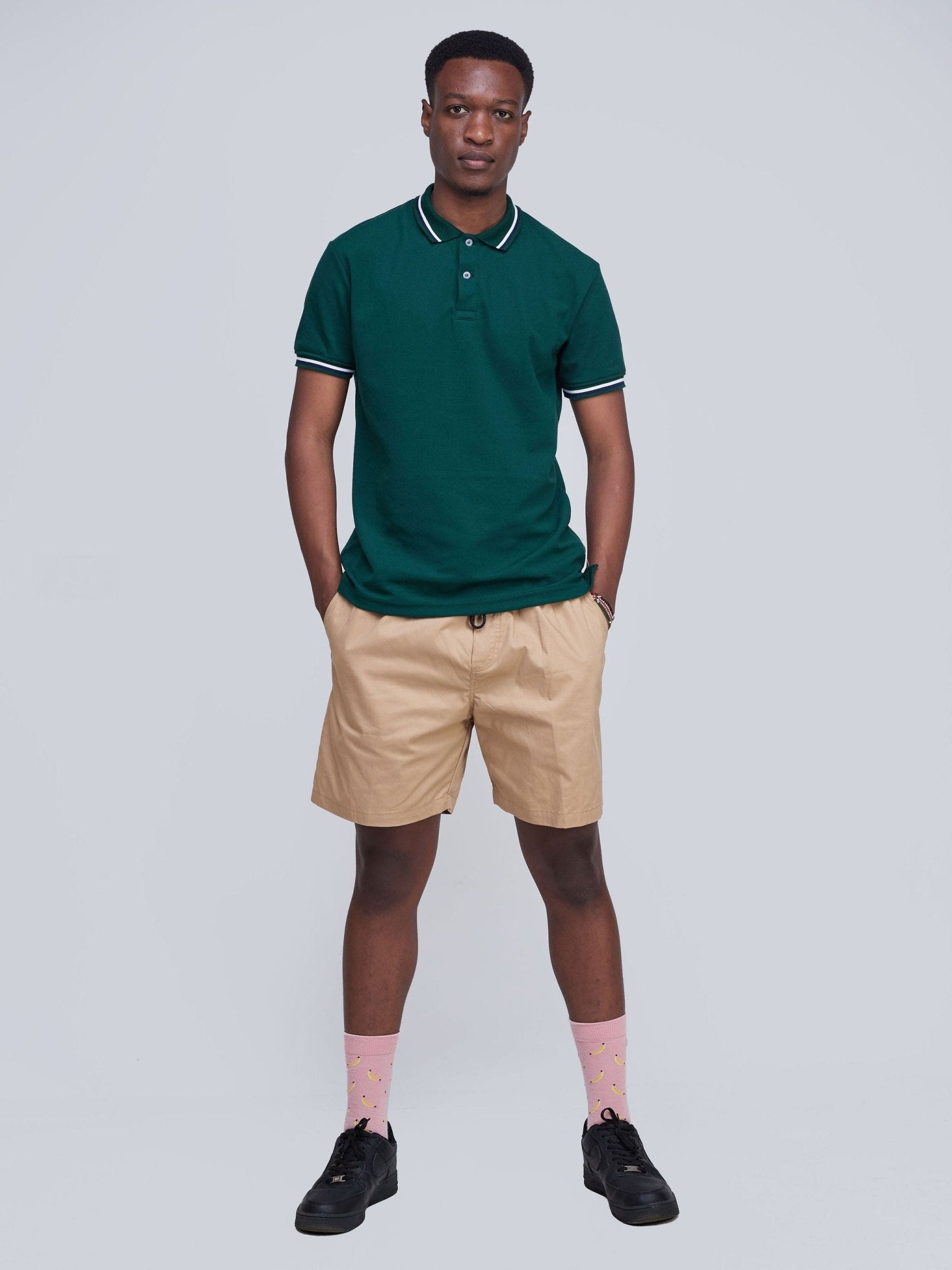 Zetu Men's Beach Shorts - Khaki Beige - Shopzetu