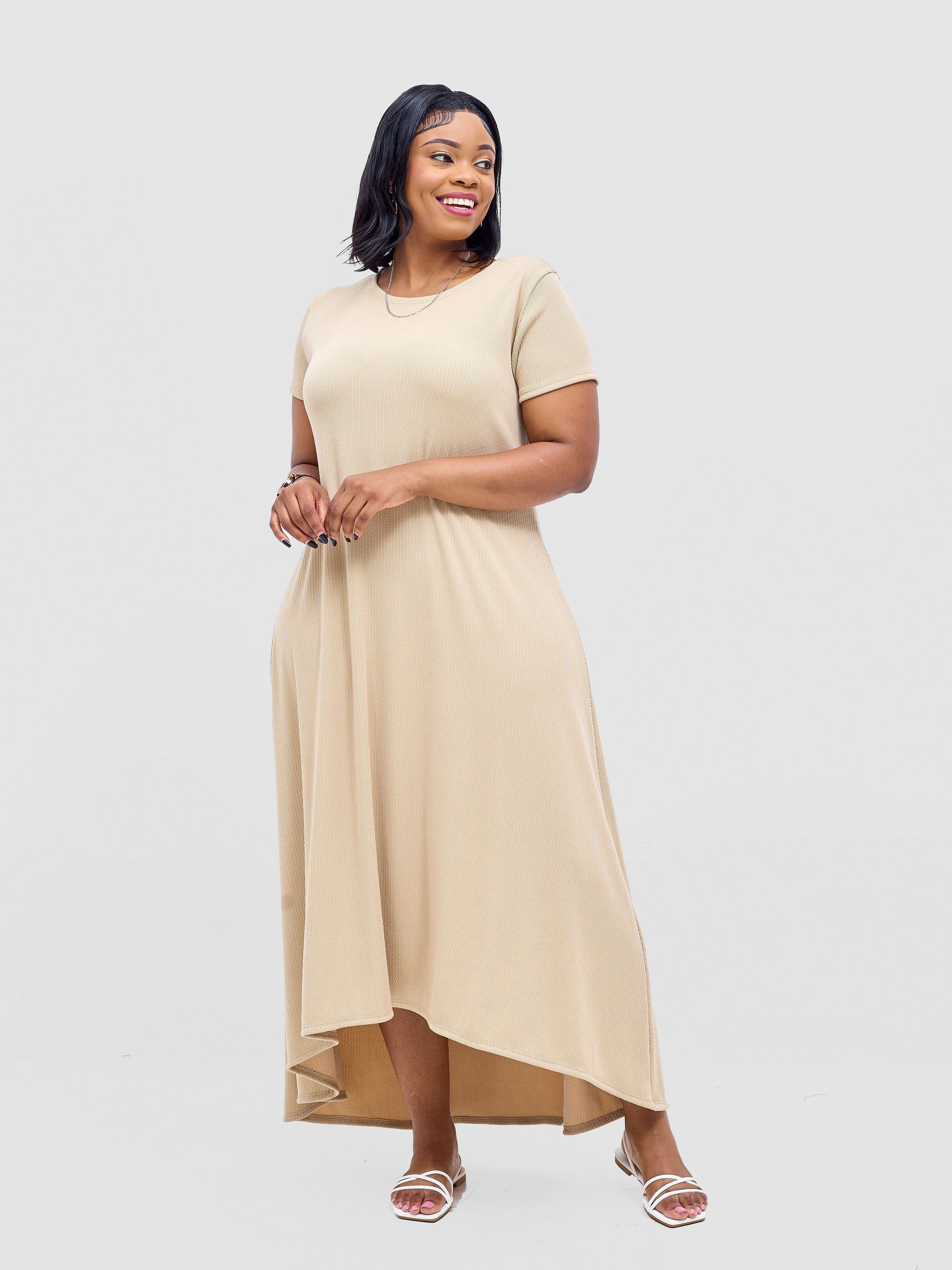 Vivo Rema High Low Maxi Dress - Taupe