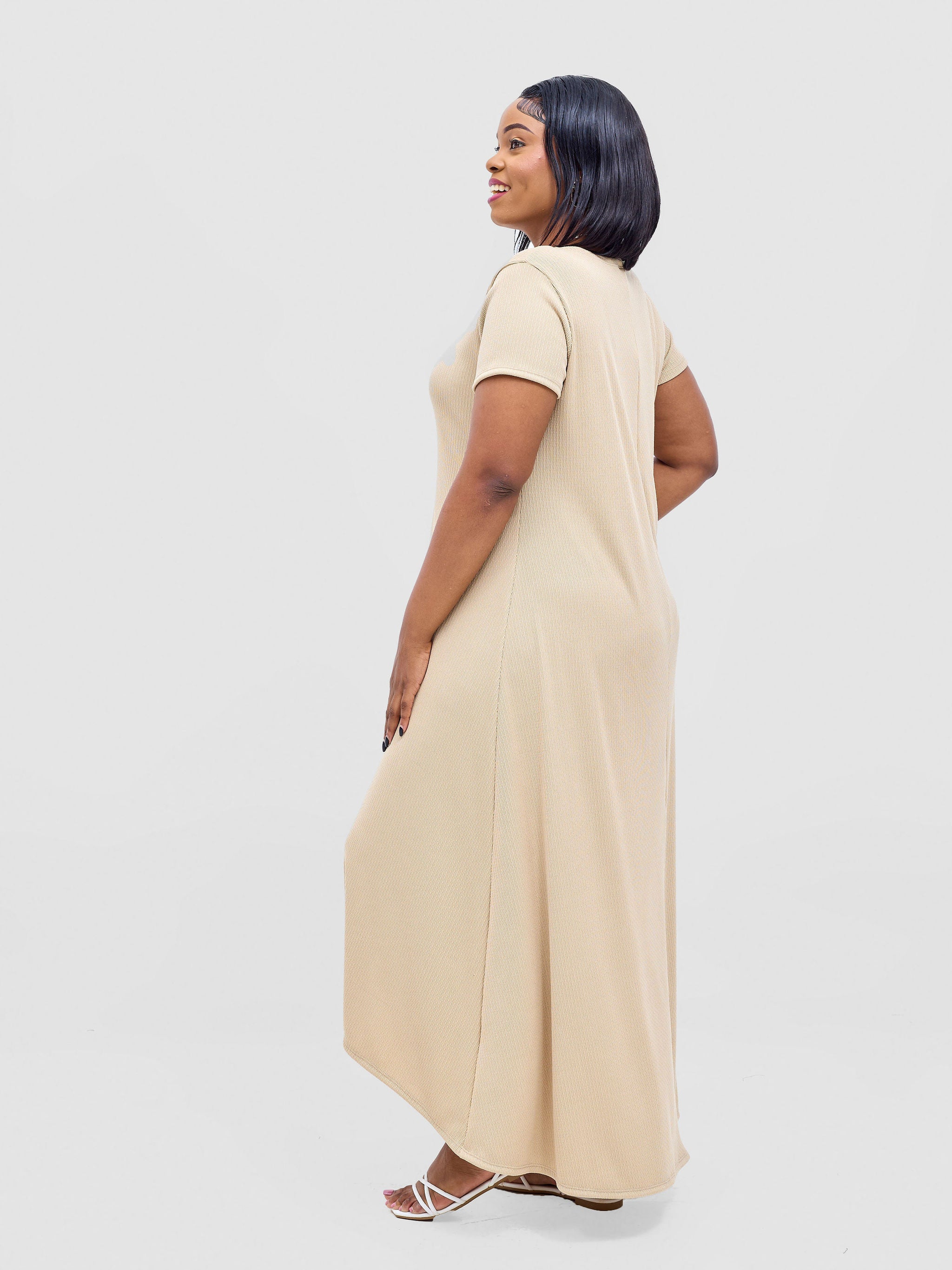 Vivo Rema High Low Maxi Dress - Taupe