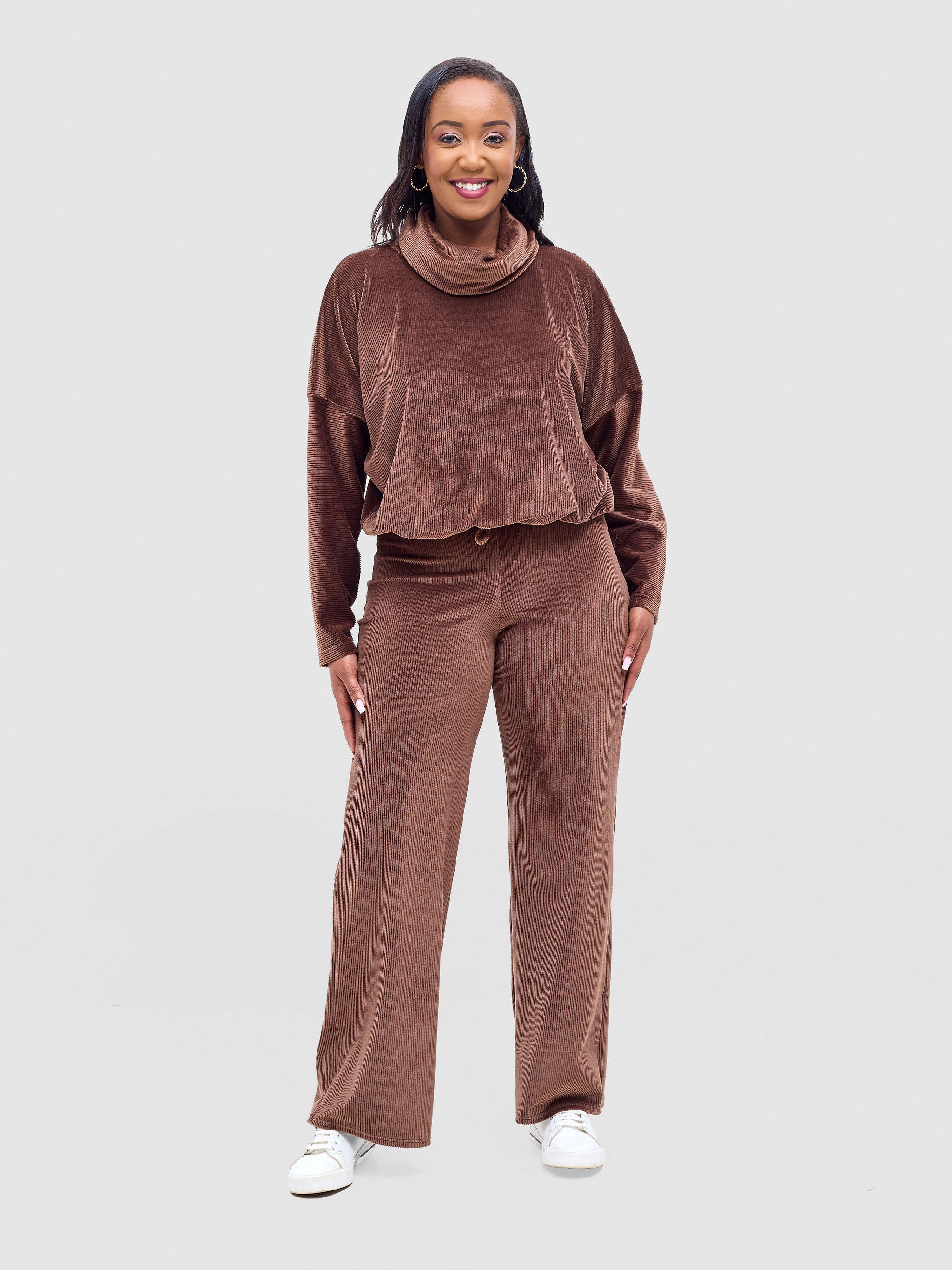 Vivo Rema Drawstring Turtleneck - Brown