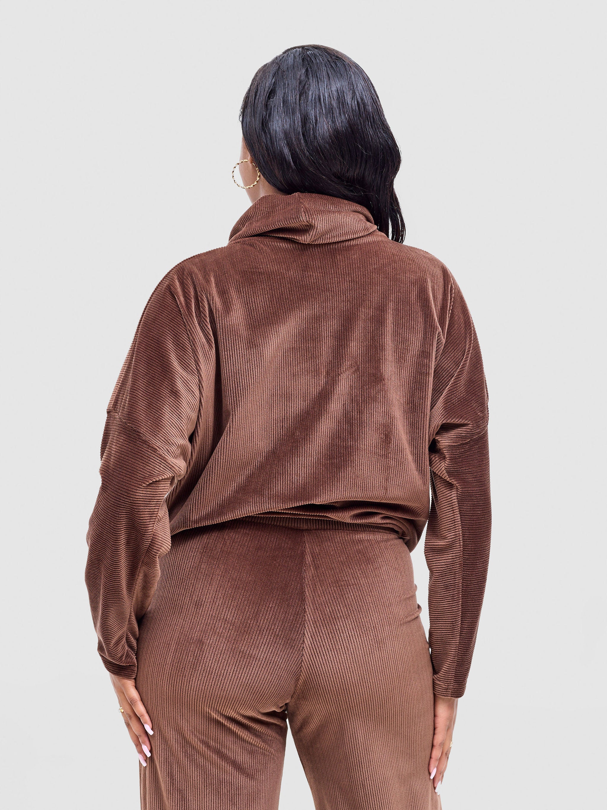 Vivo Rema Drawstring Turtleneck - Brown