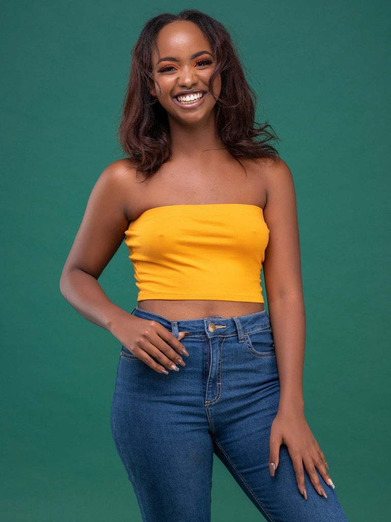 Zoya Basic Jersey Bandeau - Mustard - Shopzetu