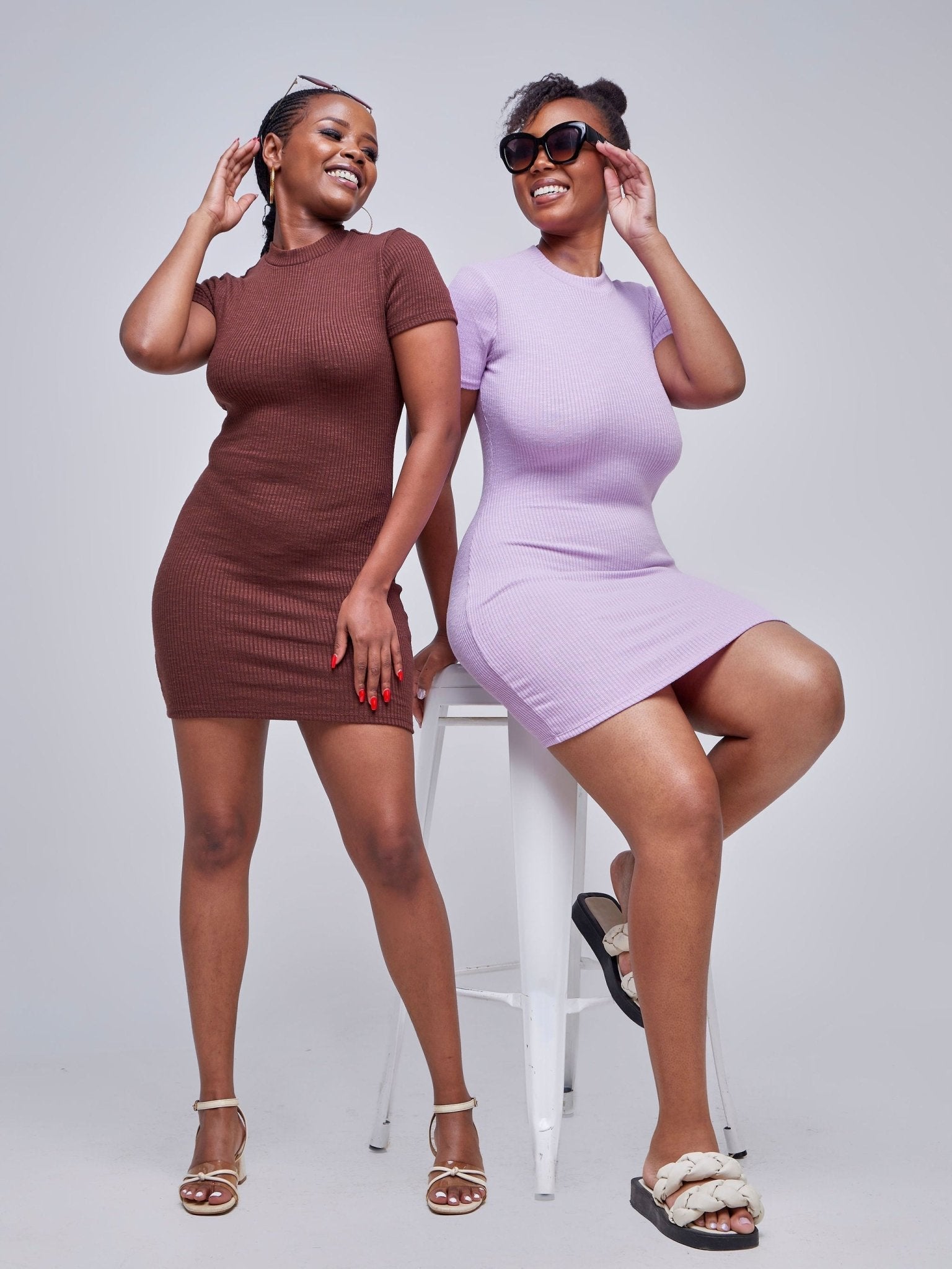Popular 21 Lettuce-Hem Mini Dress - Lavender Herb - Shopzetu