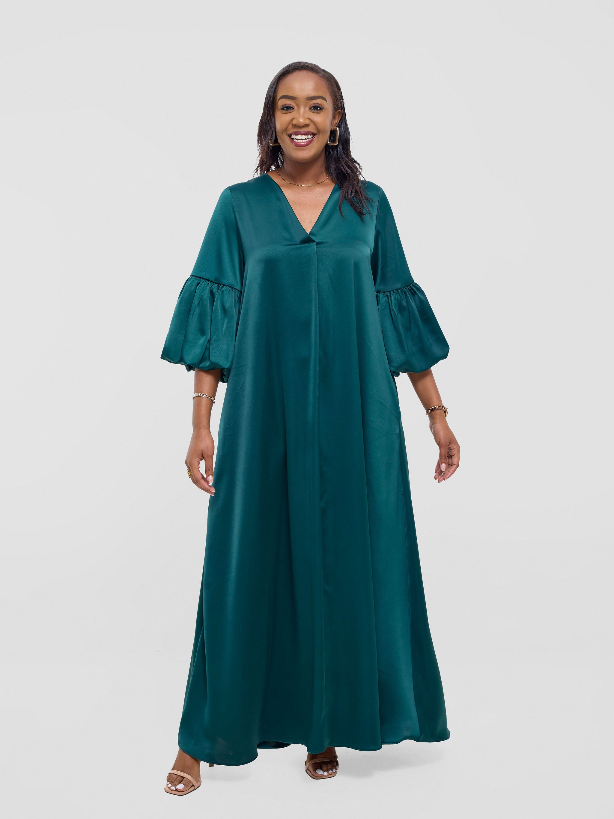 Vivo Hanabi Tent Maxi Dress - Dark Green