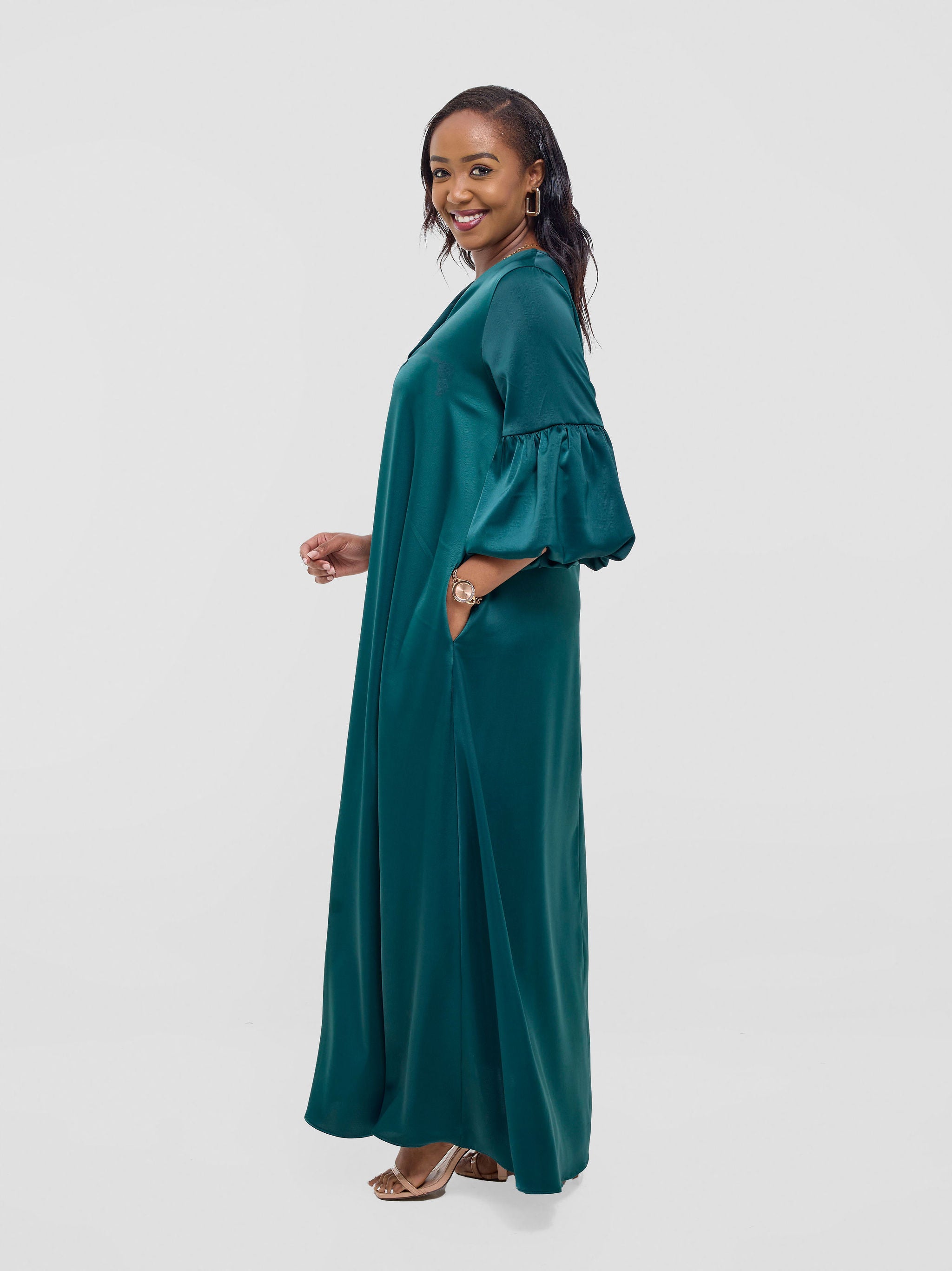 Vivo Hanabi Tent Maxi Dress - Dark Green