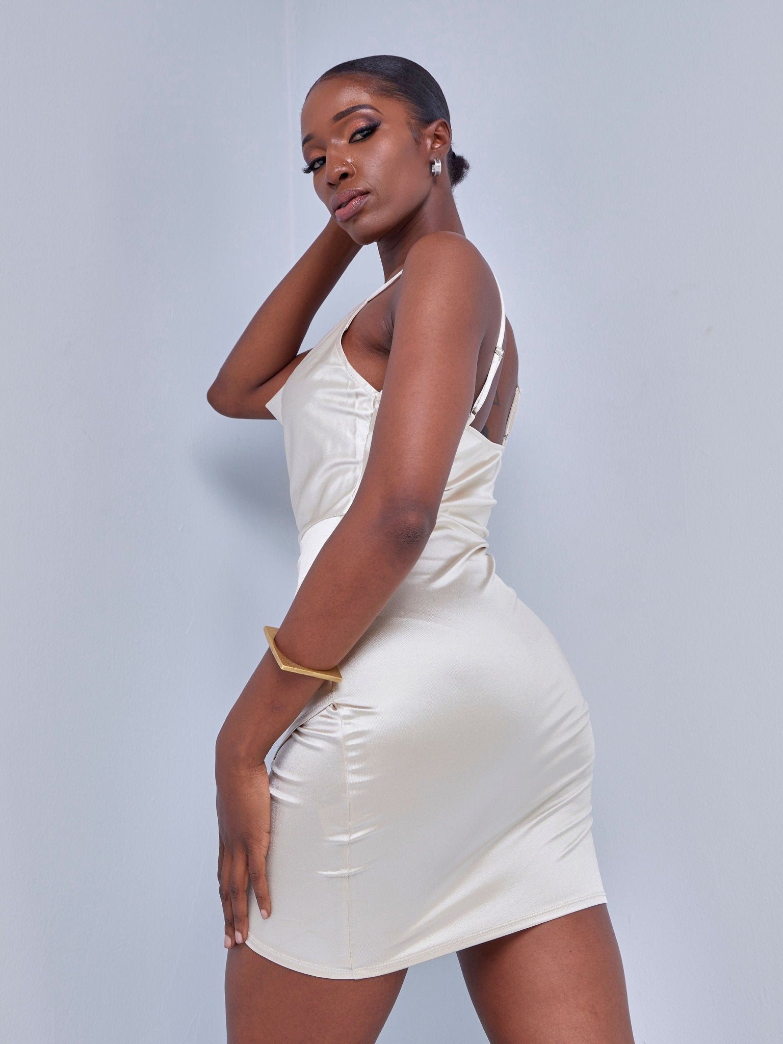 Popular 21 Unshaped Spaghetti-Strap Dress - Champagne - Shopzetu