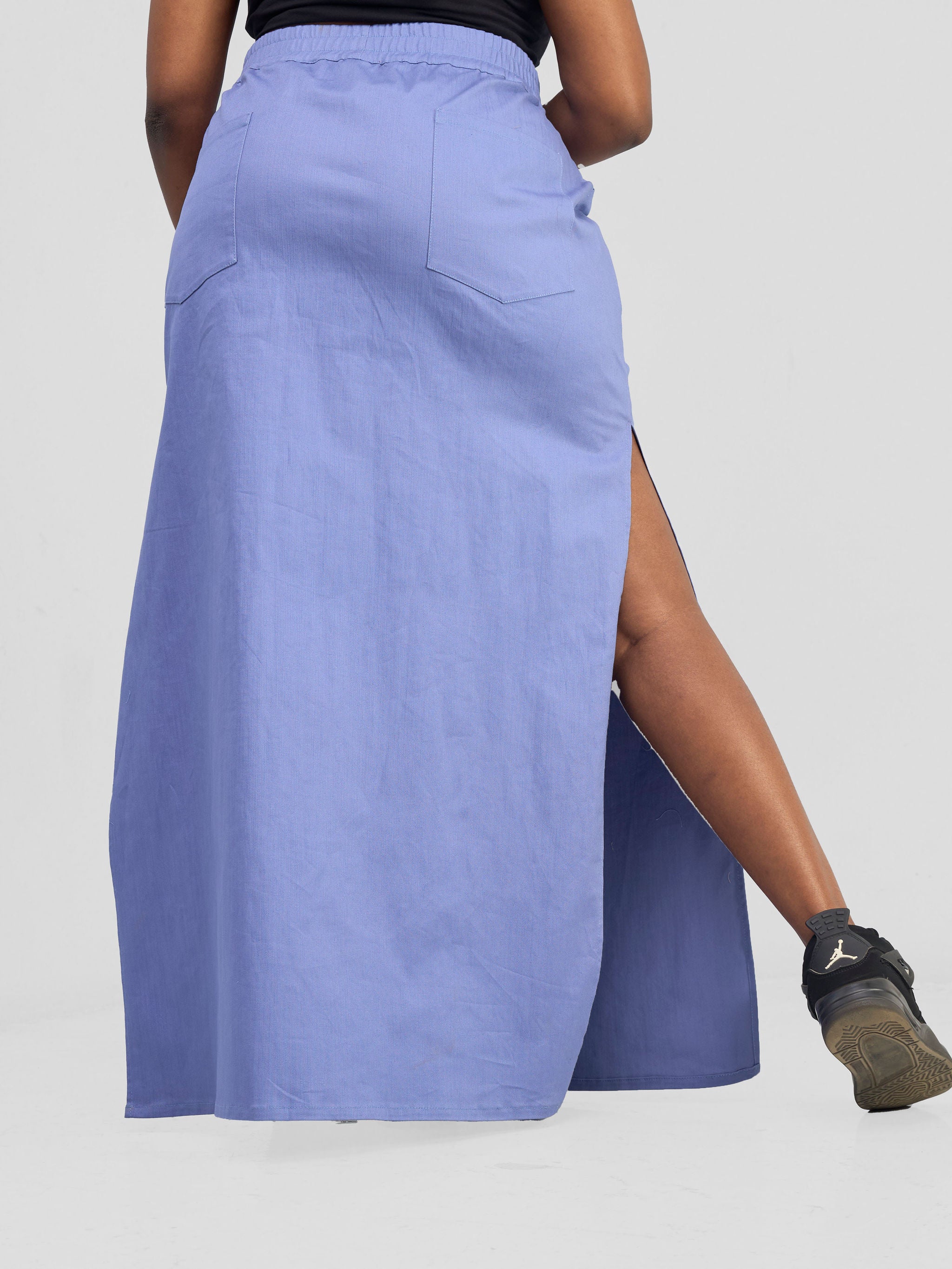 Zoya Banda High Slit Maxi Skirt - Blue