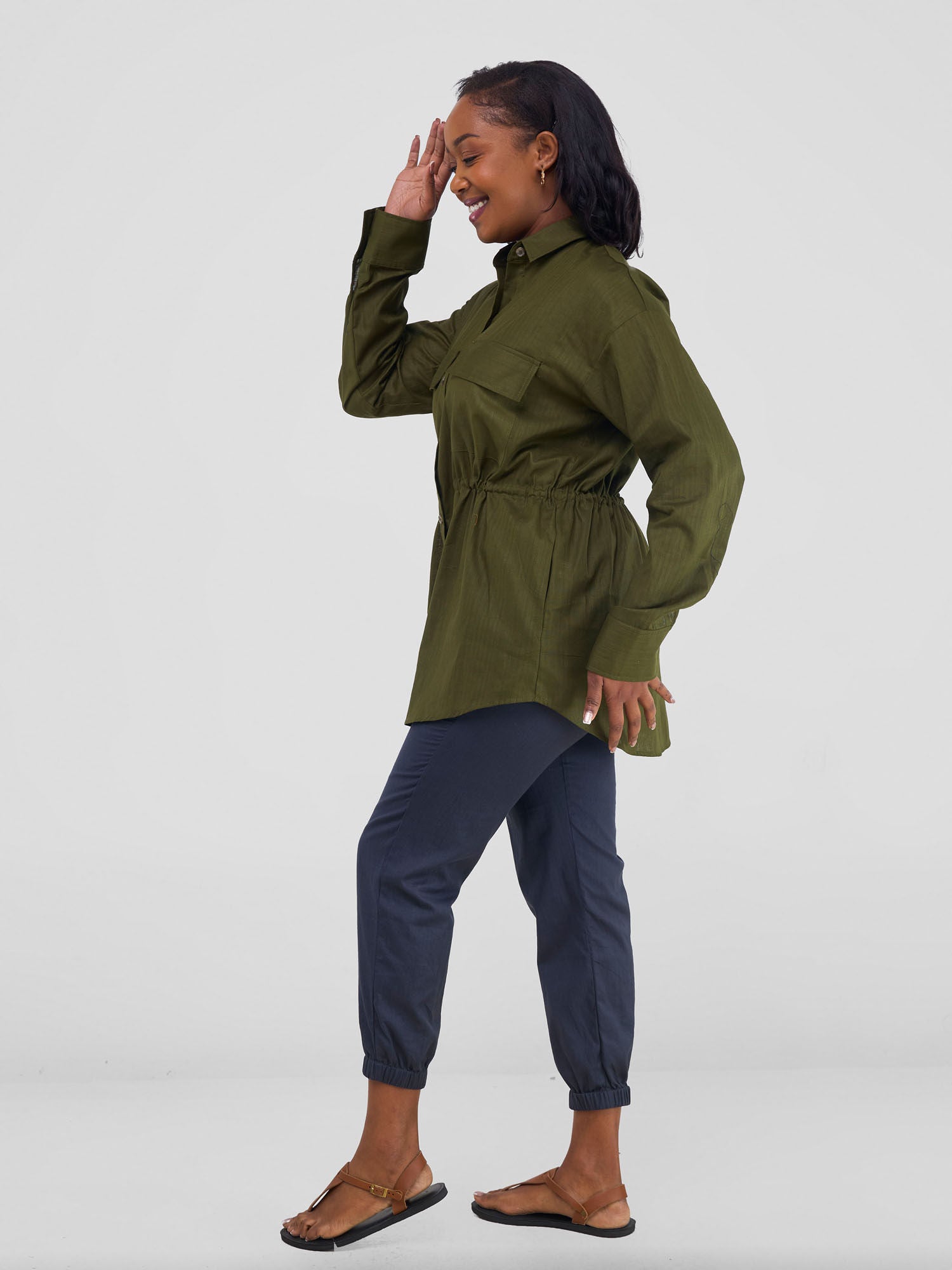 Safari Savannah Drawstring Shacket - Hunters