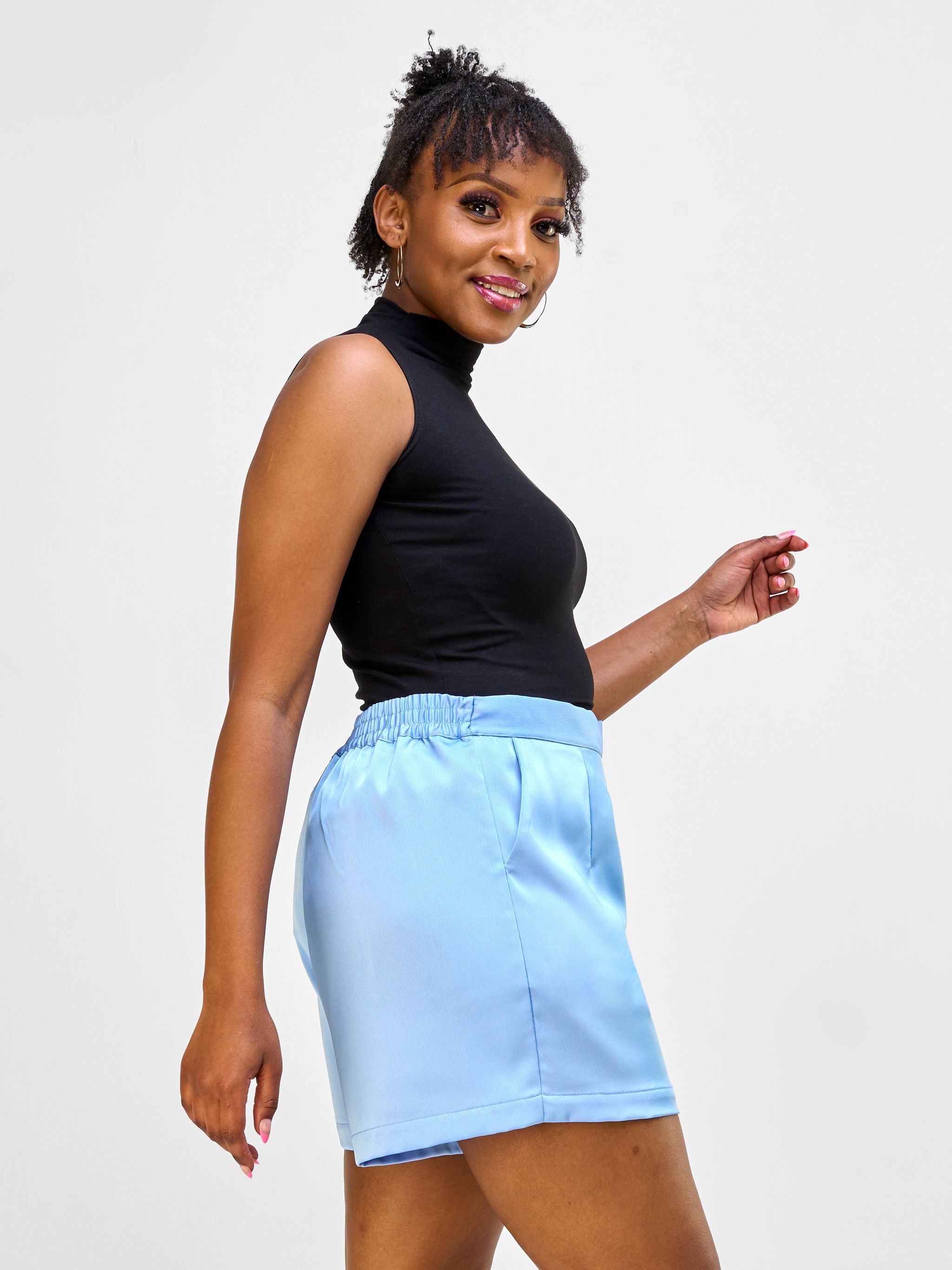Vivo Nimali Satin Shorts - Blue