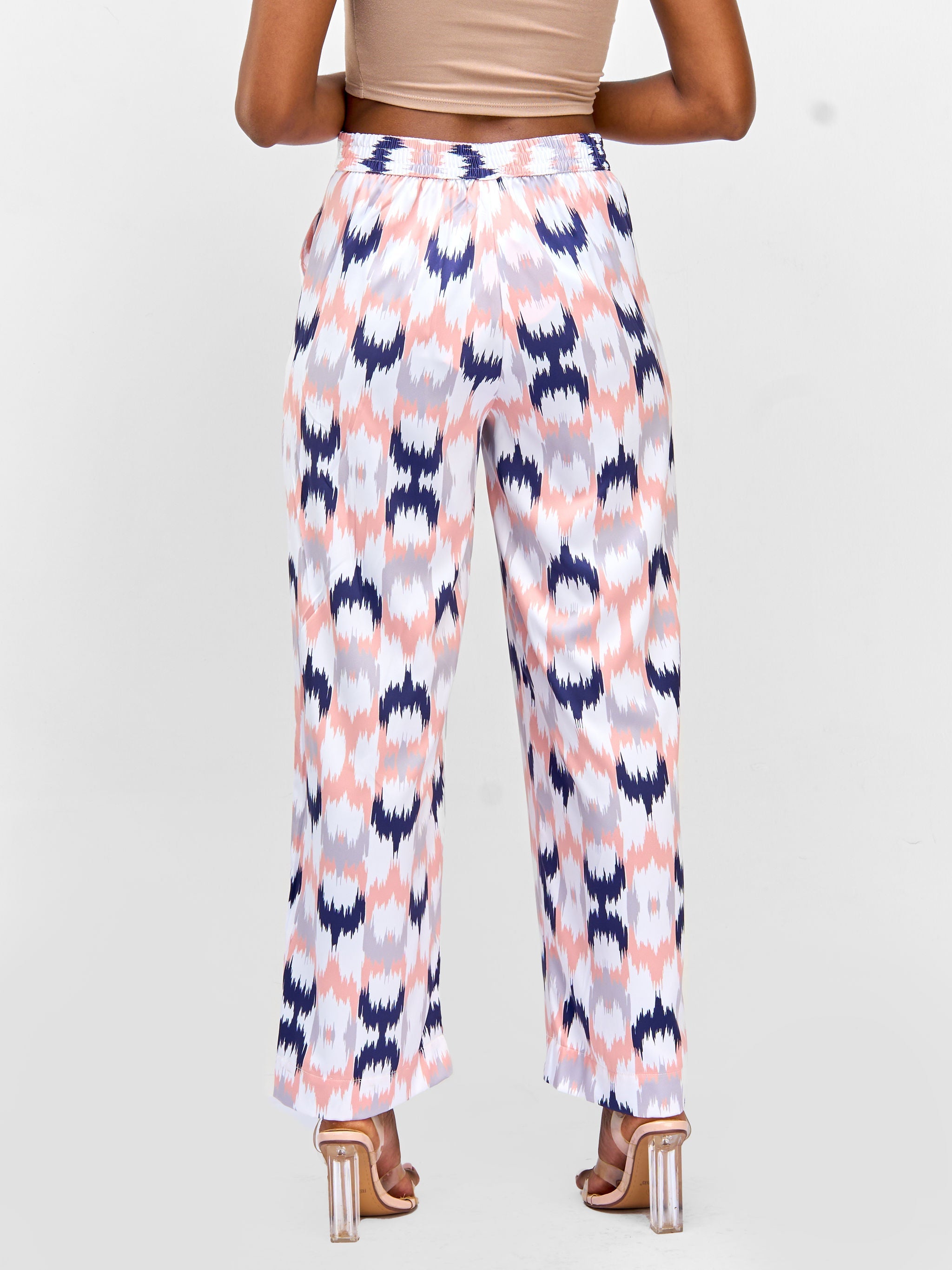Vivo Nimali Satin Wide-Leg Pants - Dahlia