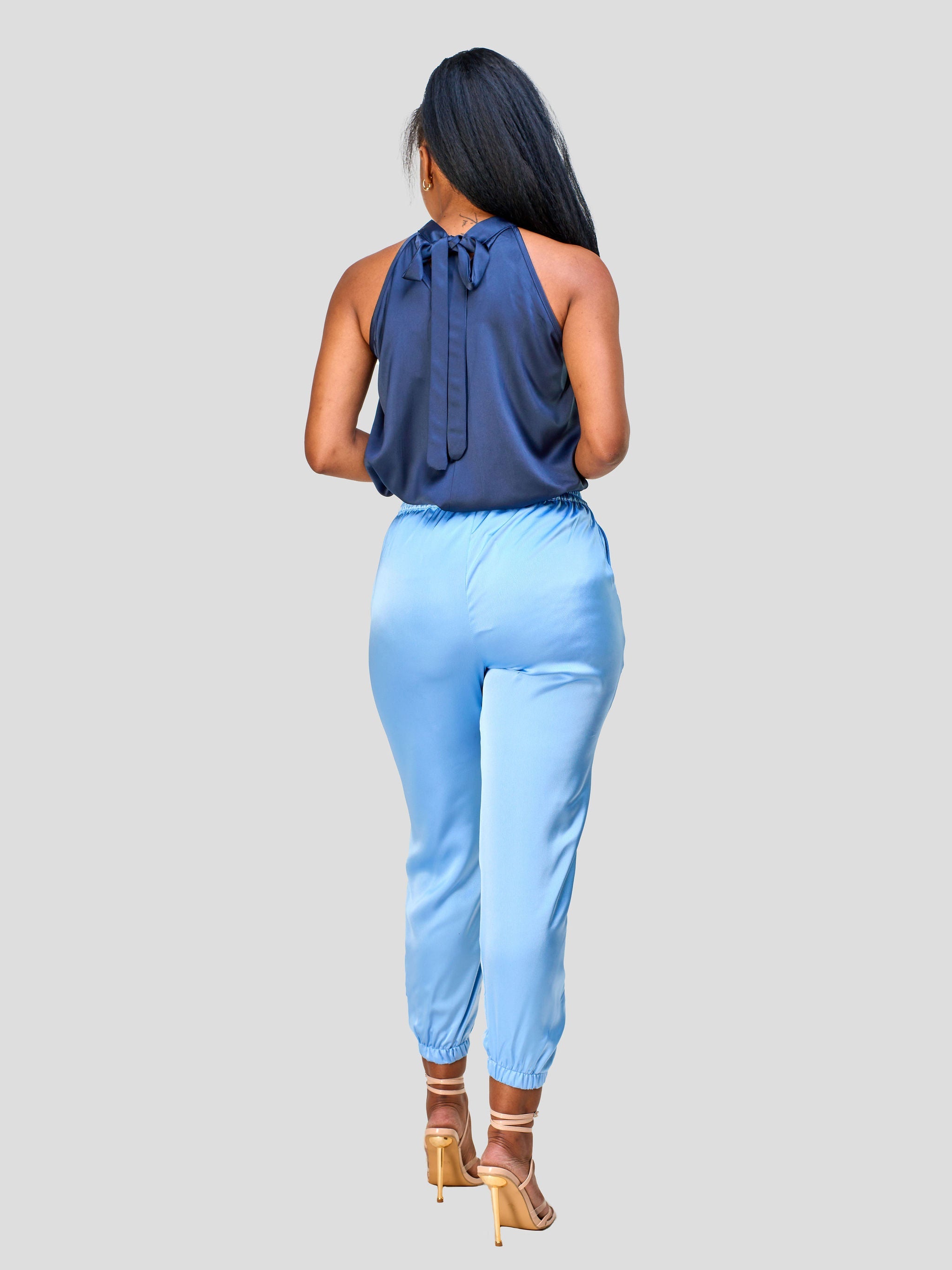 Vivo Nimali Satin Joggers - Blue