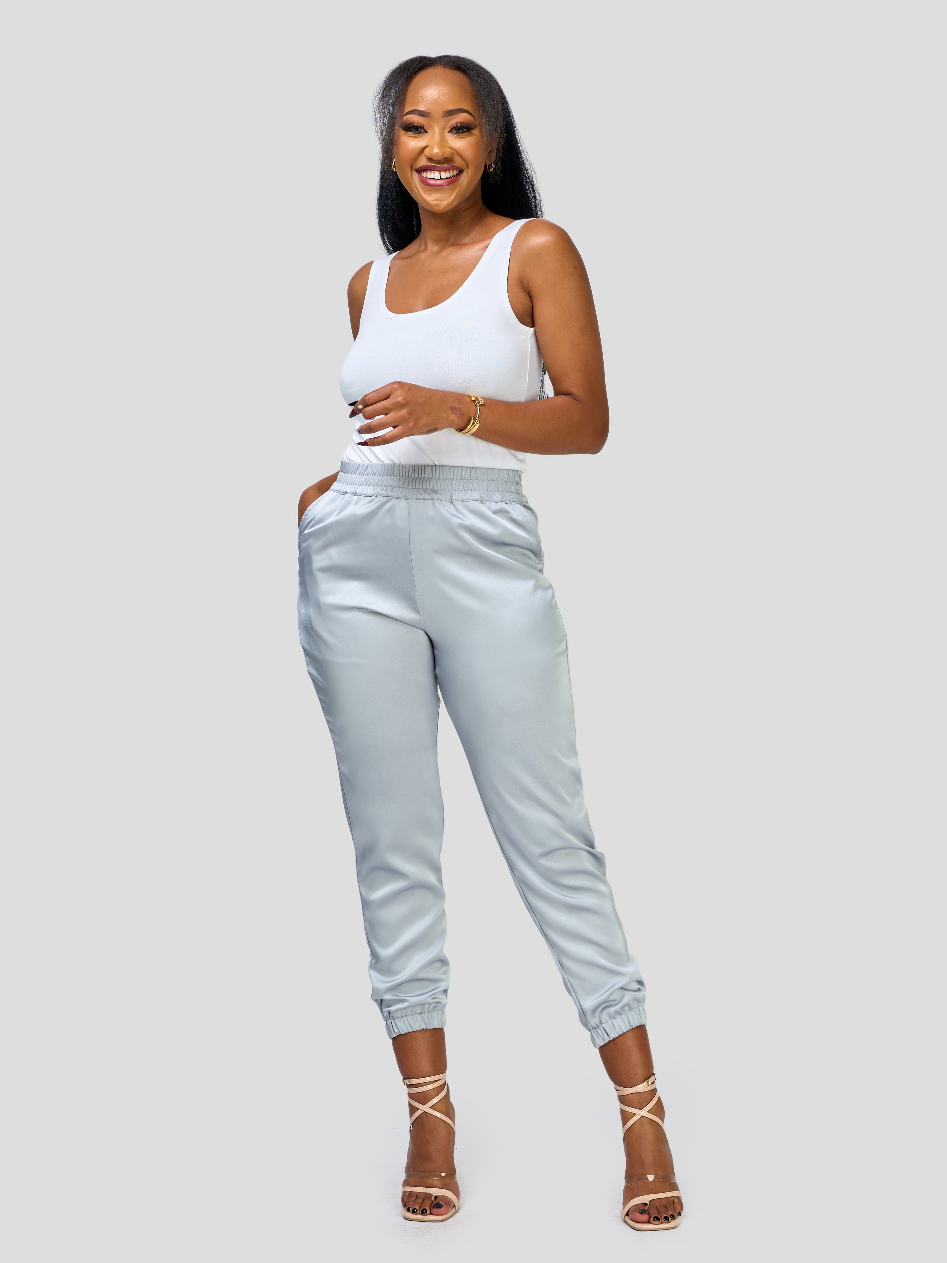 Vivo Nimali Satin Joggers - Grey
