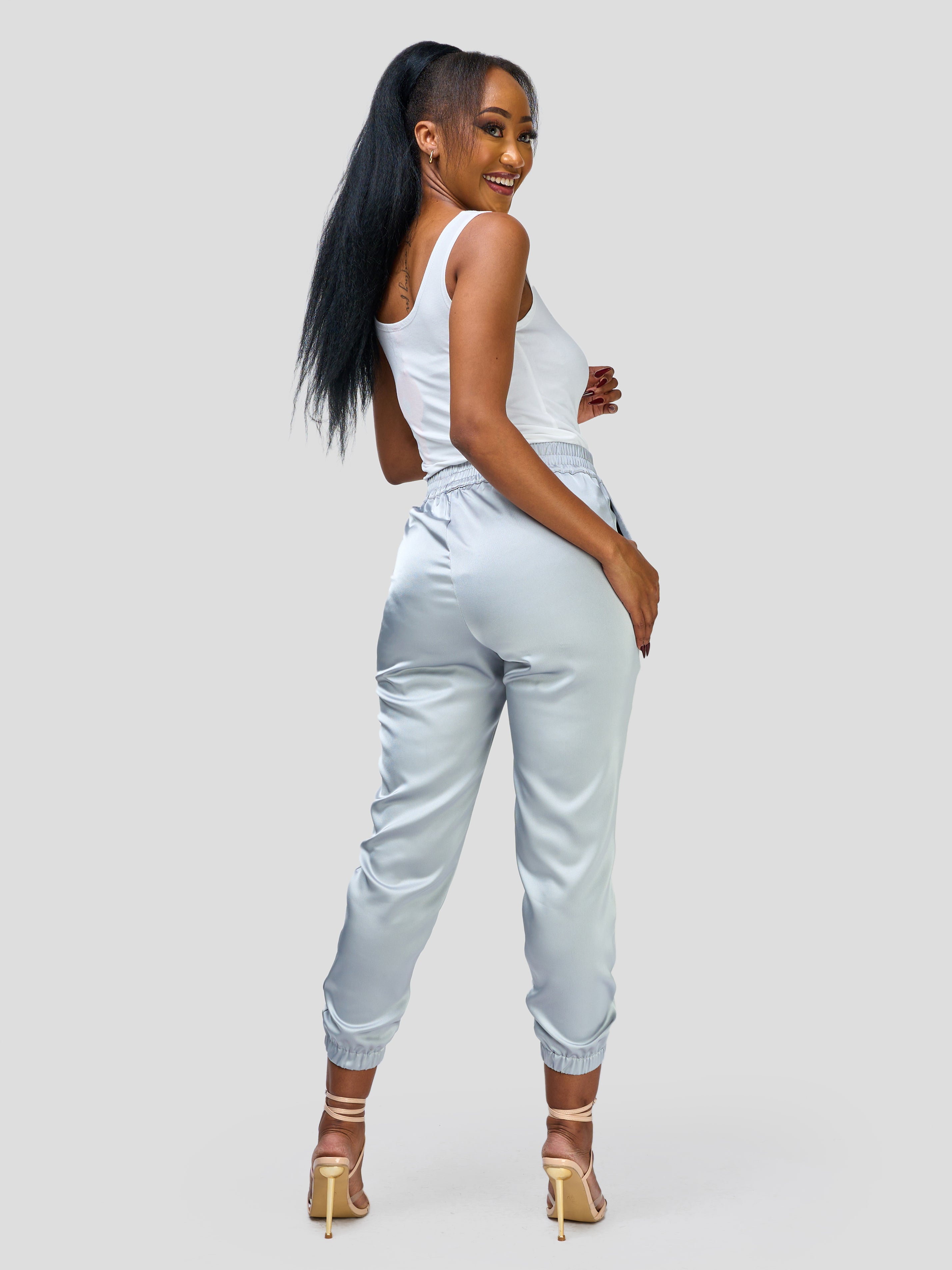 Vivo Nimali Satin Joggers - Grey