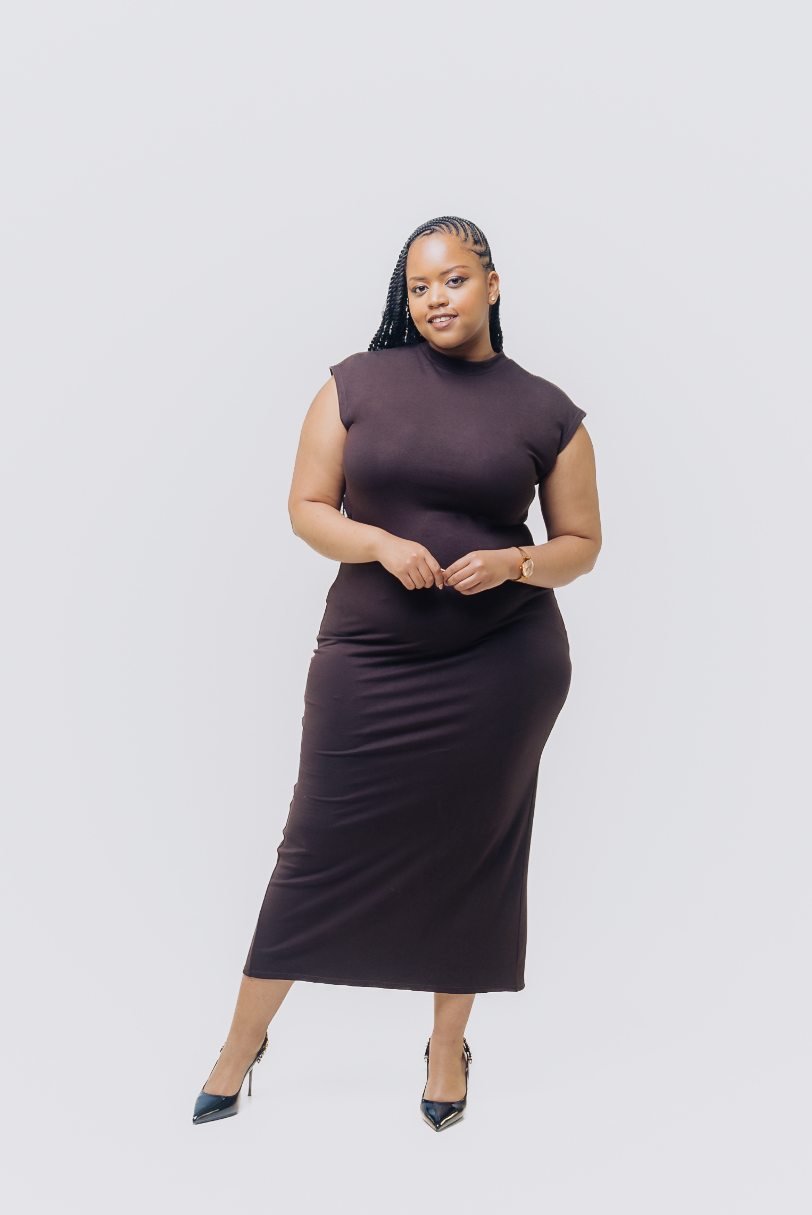 Vivo X This Is Essential Midi Dress - Chocolate