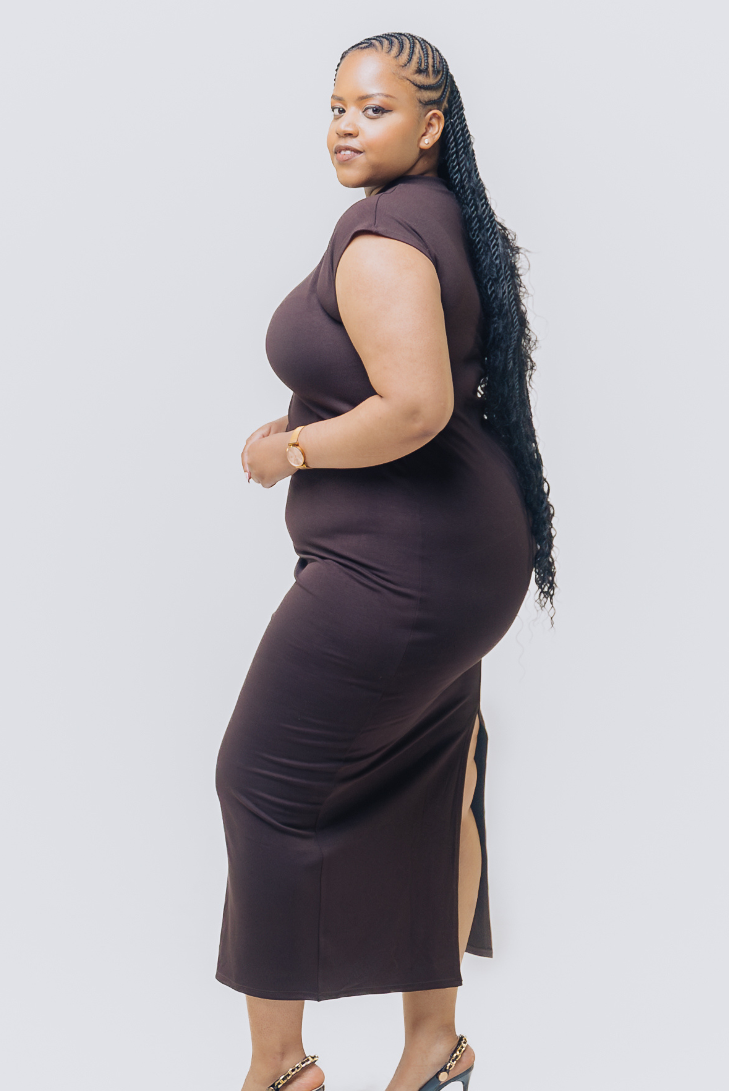 Vivo X This Is Essential Midi Dress - Chocolate