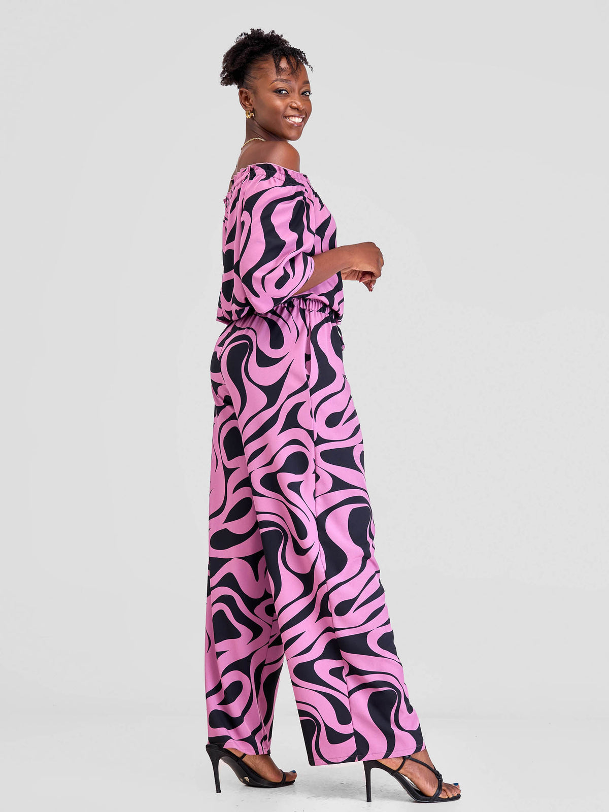 Vivo Chidii Drop Shoulder Kimono - Teal / Black Ameli Print main image 1
