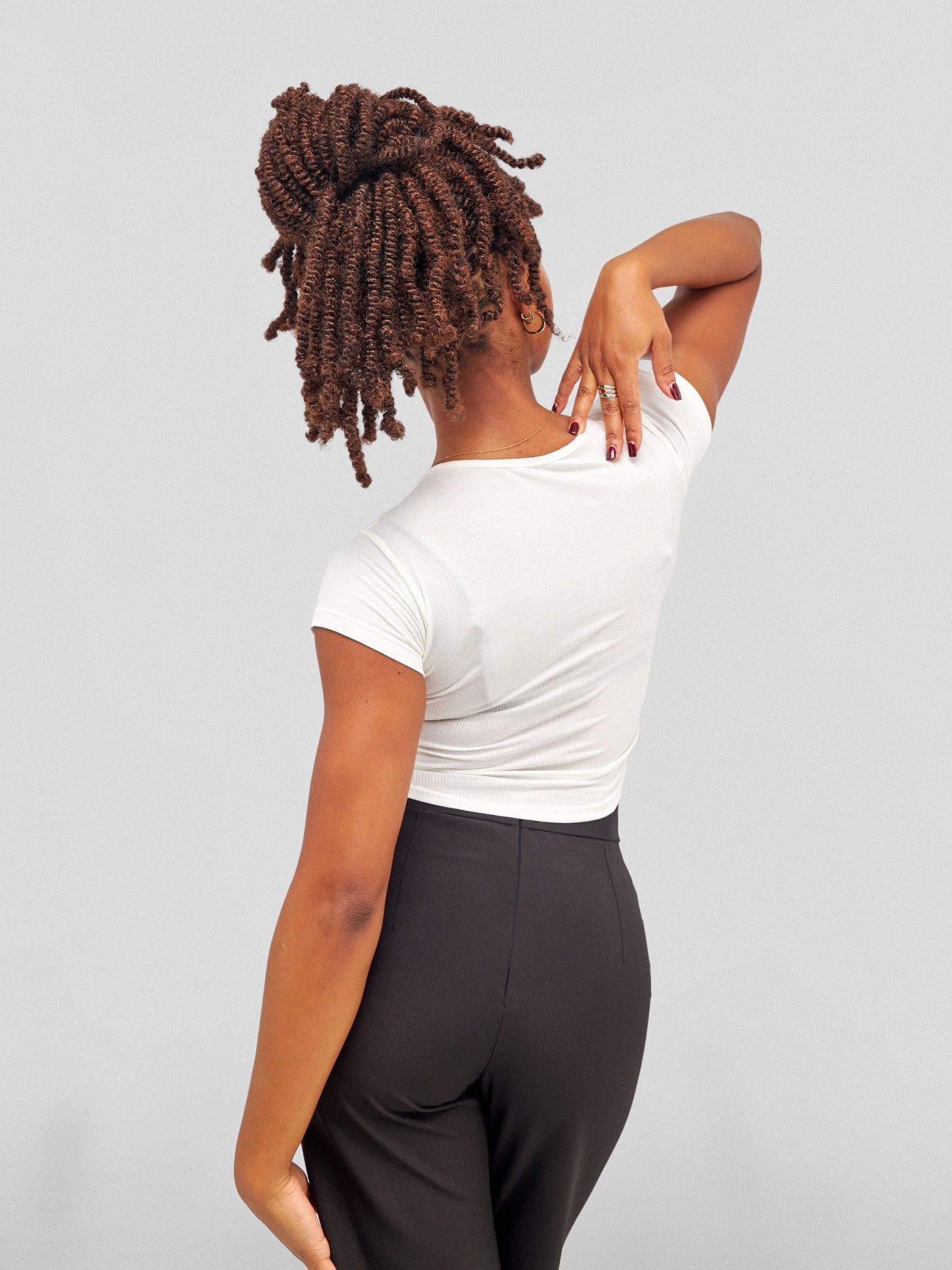 Lola Croppped Tee With Padded Bust & Corset Design - White - Shopzetu