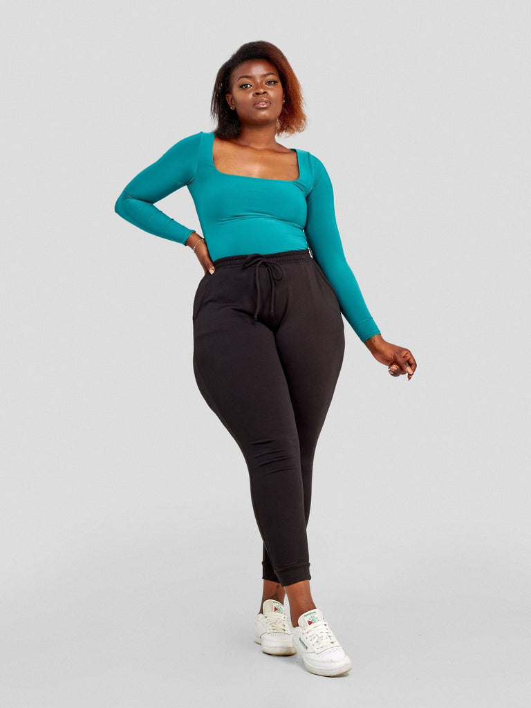 Popular 21 Seamed Detailed Double Layered Bodysuit - Hunter Green - Shopzetu
