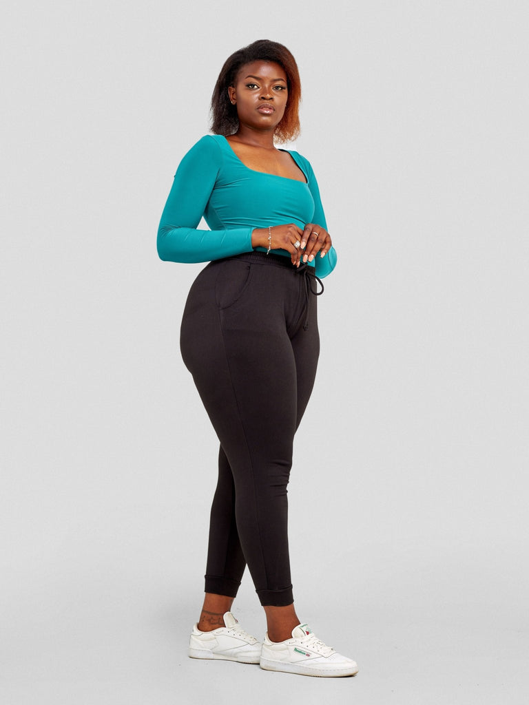 Popular 21 Seamed Detailed Double Layered Bodysuit - Hunter Green - Shopzetu