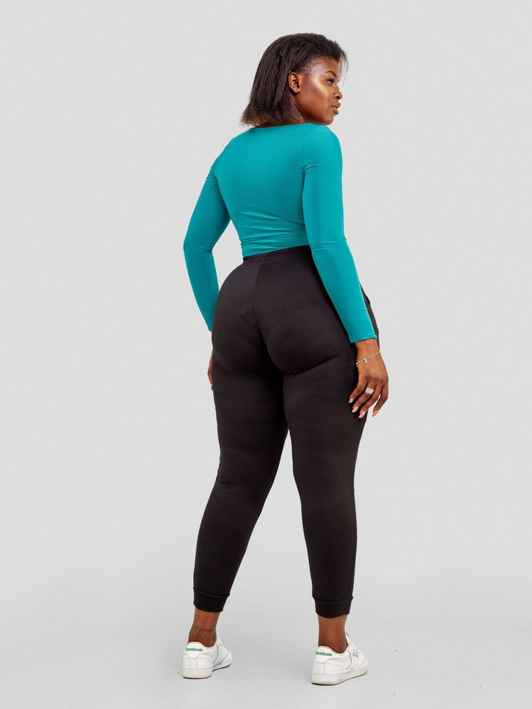 Popular 21 Seamed Detailed Double Layered Bodysuit - Hunter Green - Shopzetu