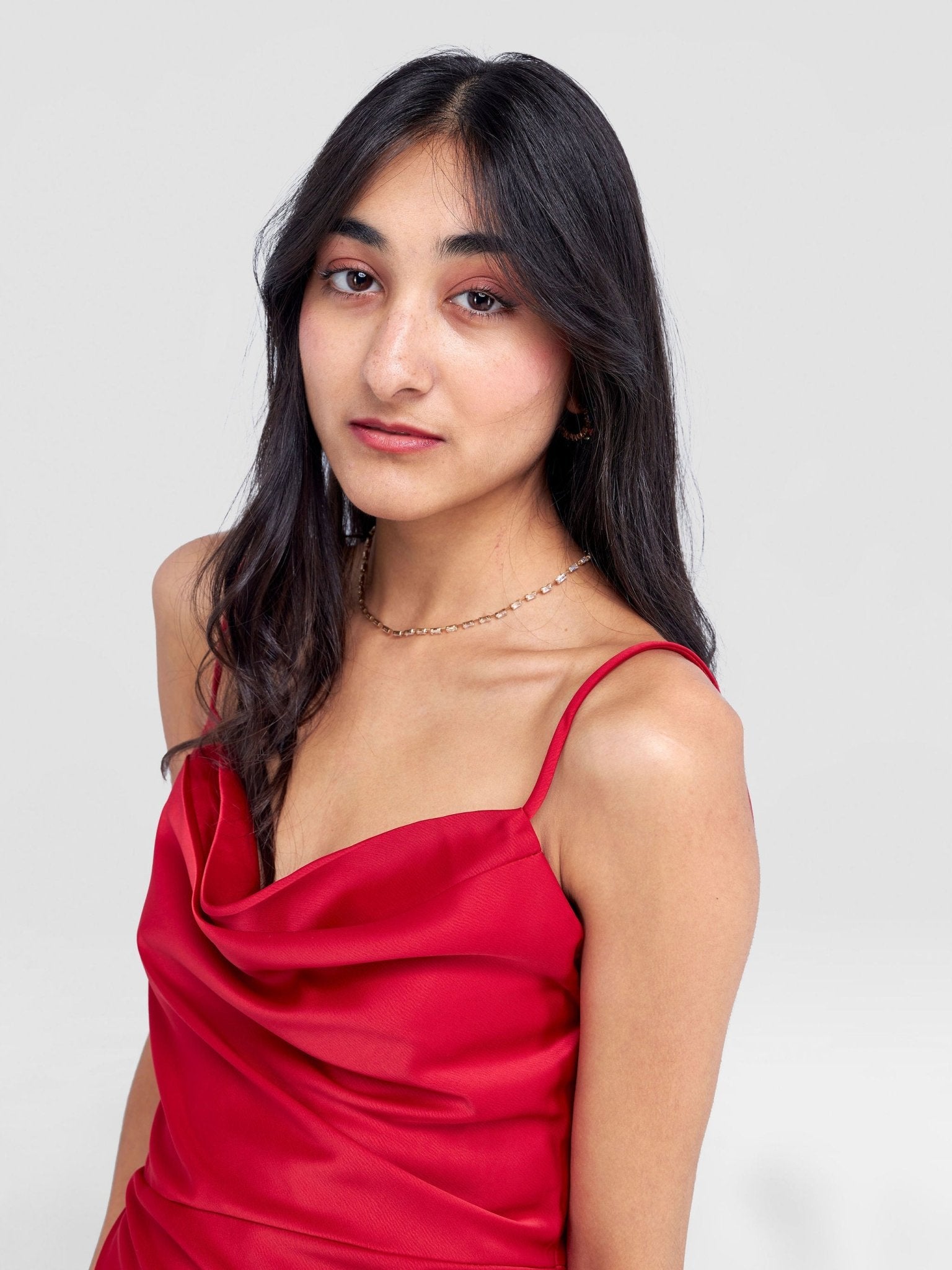 Lola Satin Mini With Bust Detail - Red - Shopzetu