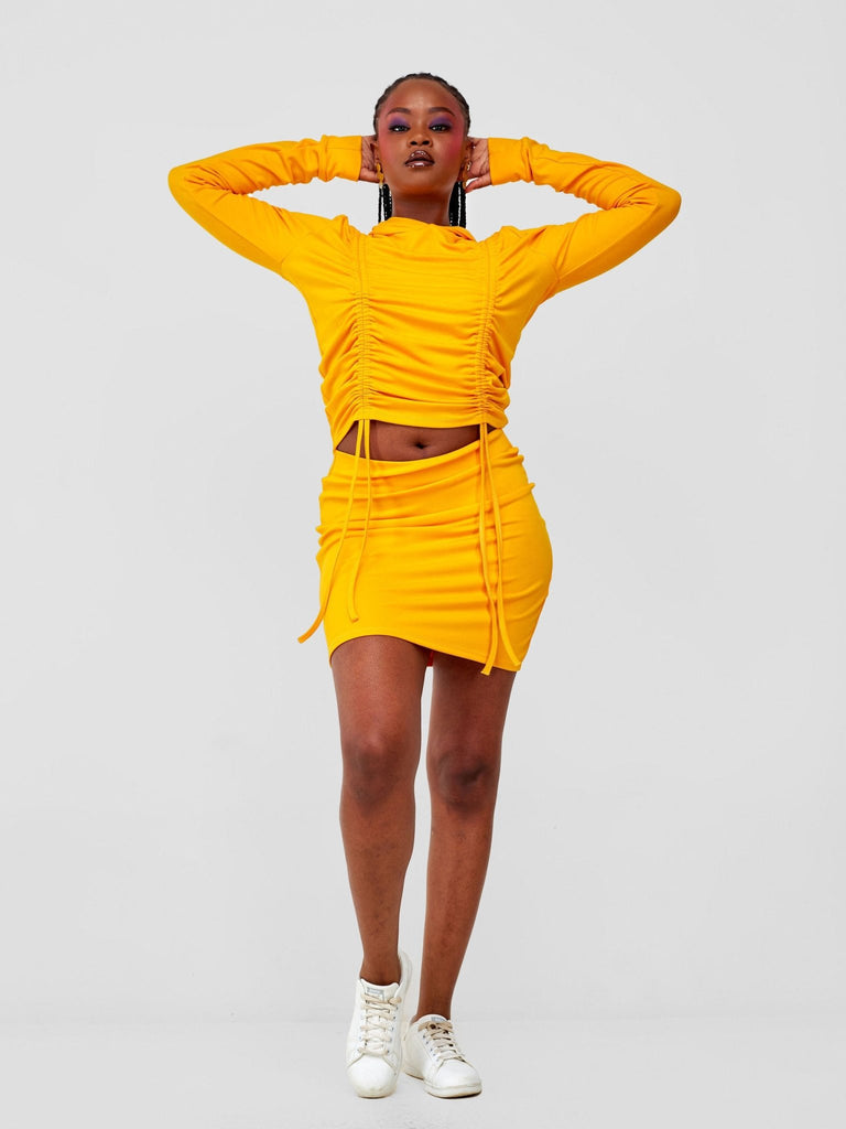 Zoya Party Drawstring Hoodie - Safron - Shopzetu