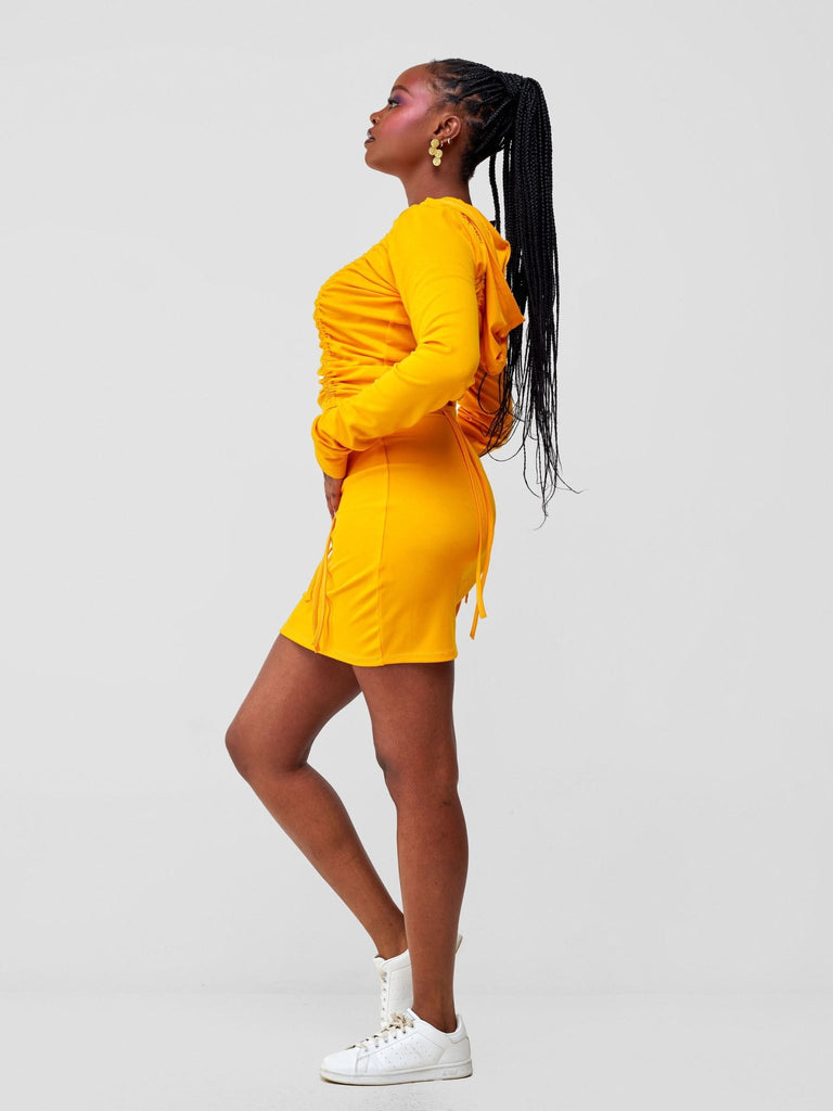 Zoya Party Drawstring Hoodie - Safron - Shopzetu