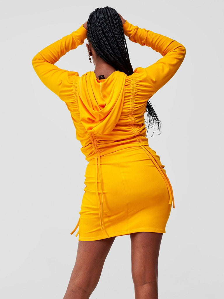 Zoya Party Drawstring Hoodie - Safron - Shopzetu