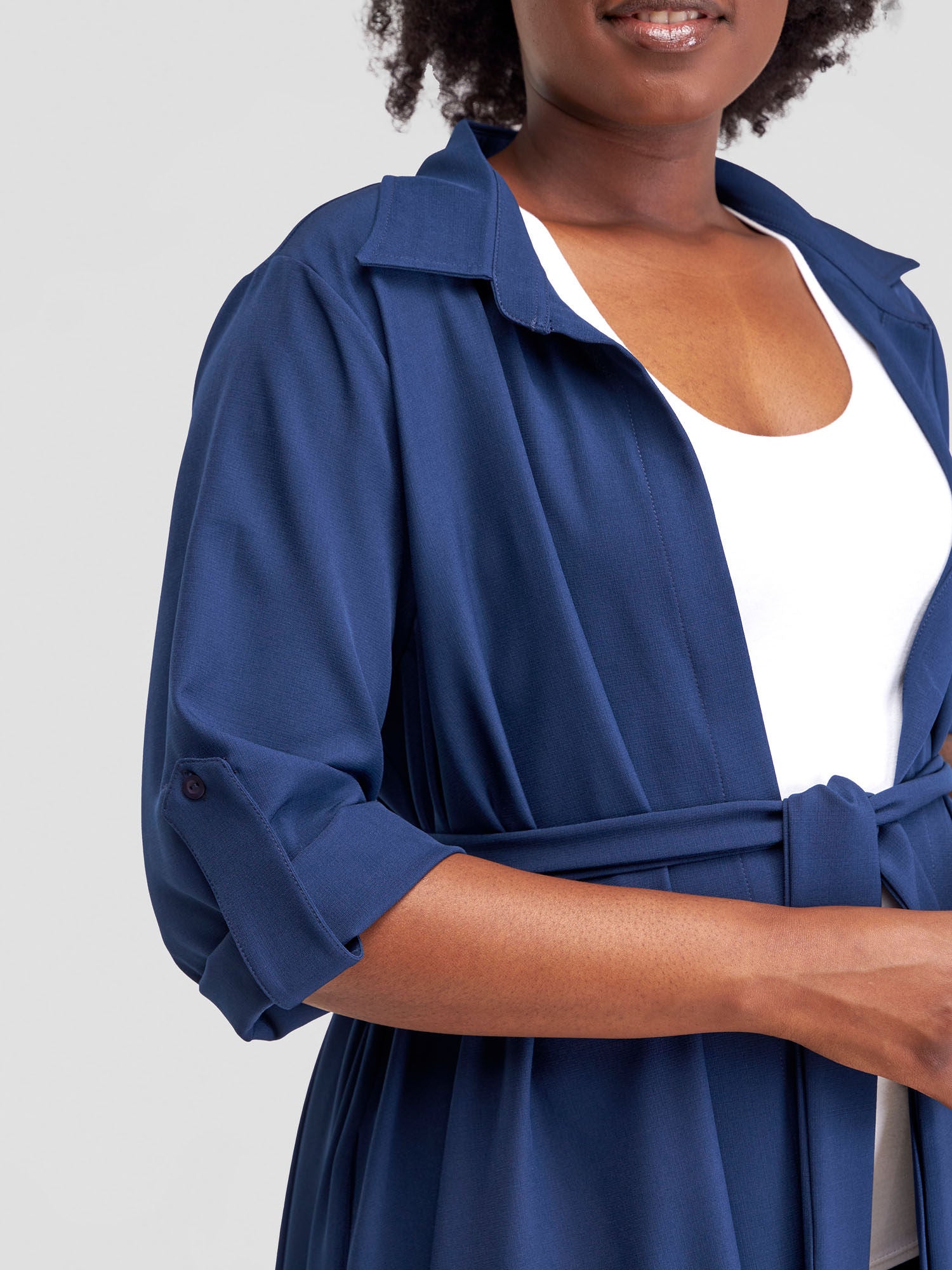 Vivo Ava 3/4 Sleeve Kimono - Dark Navy Blue