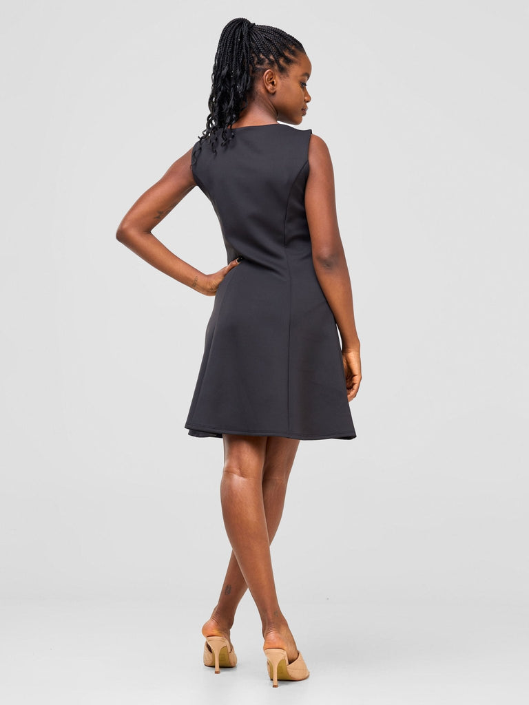 Zoya Sitawi A-line Mini Dress - Black - Shopzetu