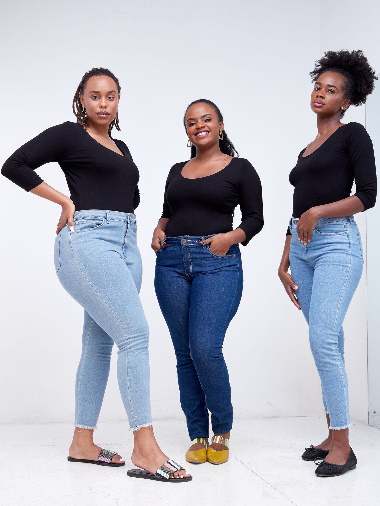 Zetu Basic 3/4 Sleeve Bodysuit - Black - Shop Zetu Kenya