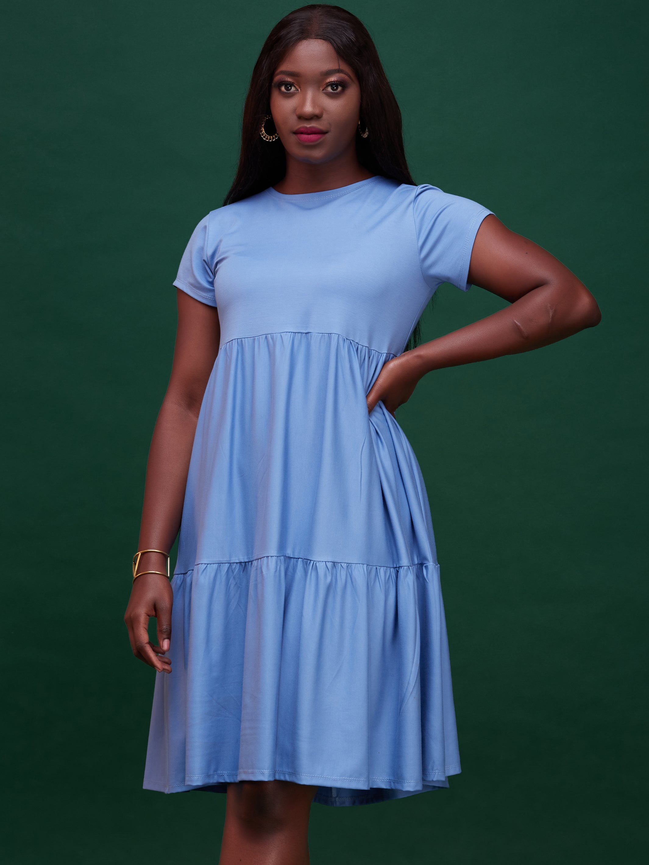 Vivo Ayana Tier Dress - Light Blue