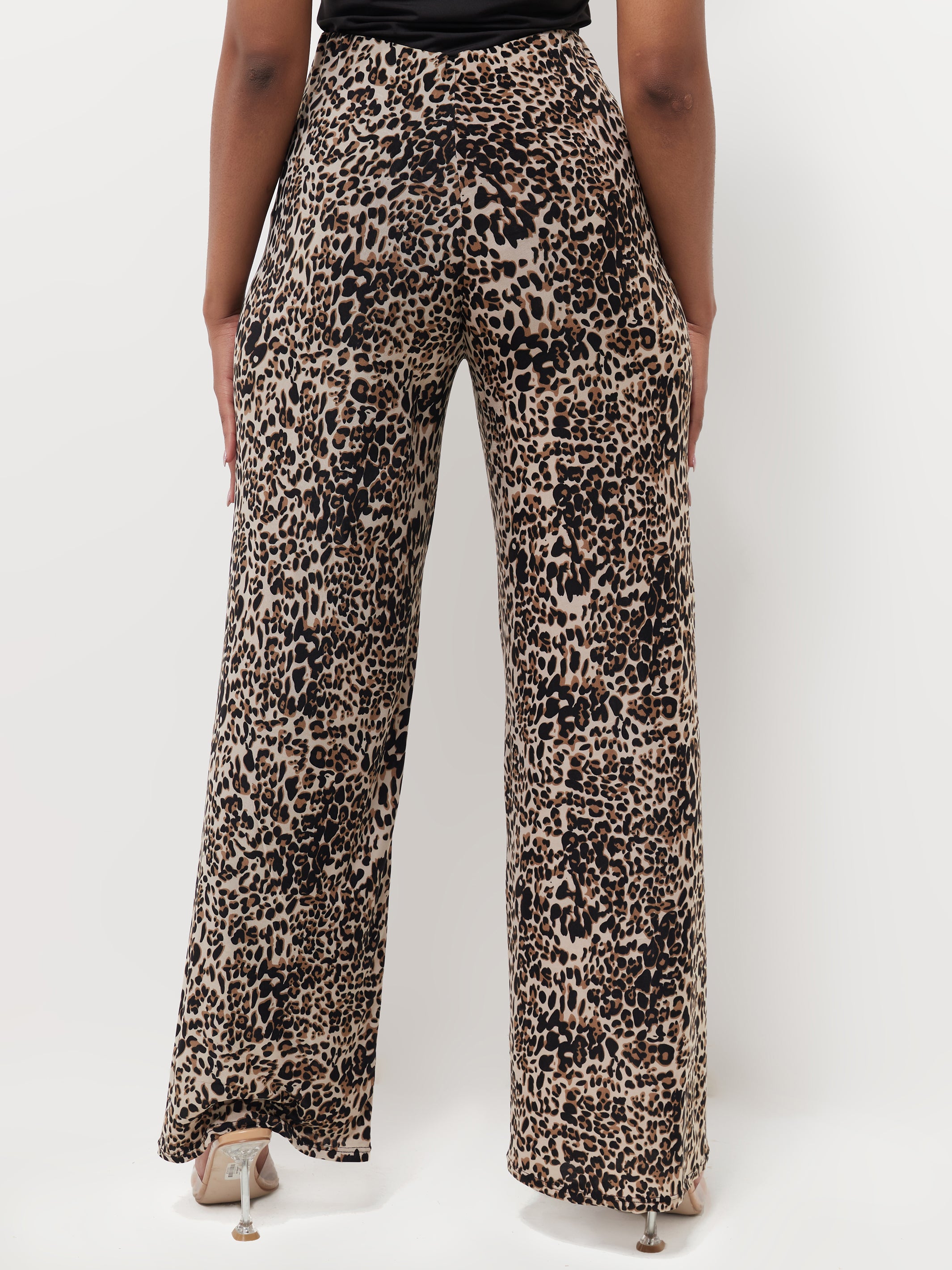 Safari Naima Lined Palazzo Pants - Chocolate Print
