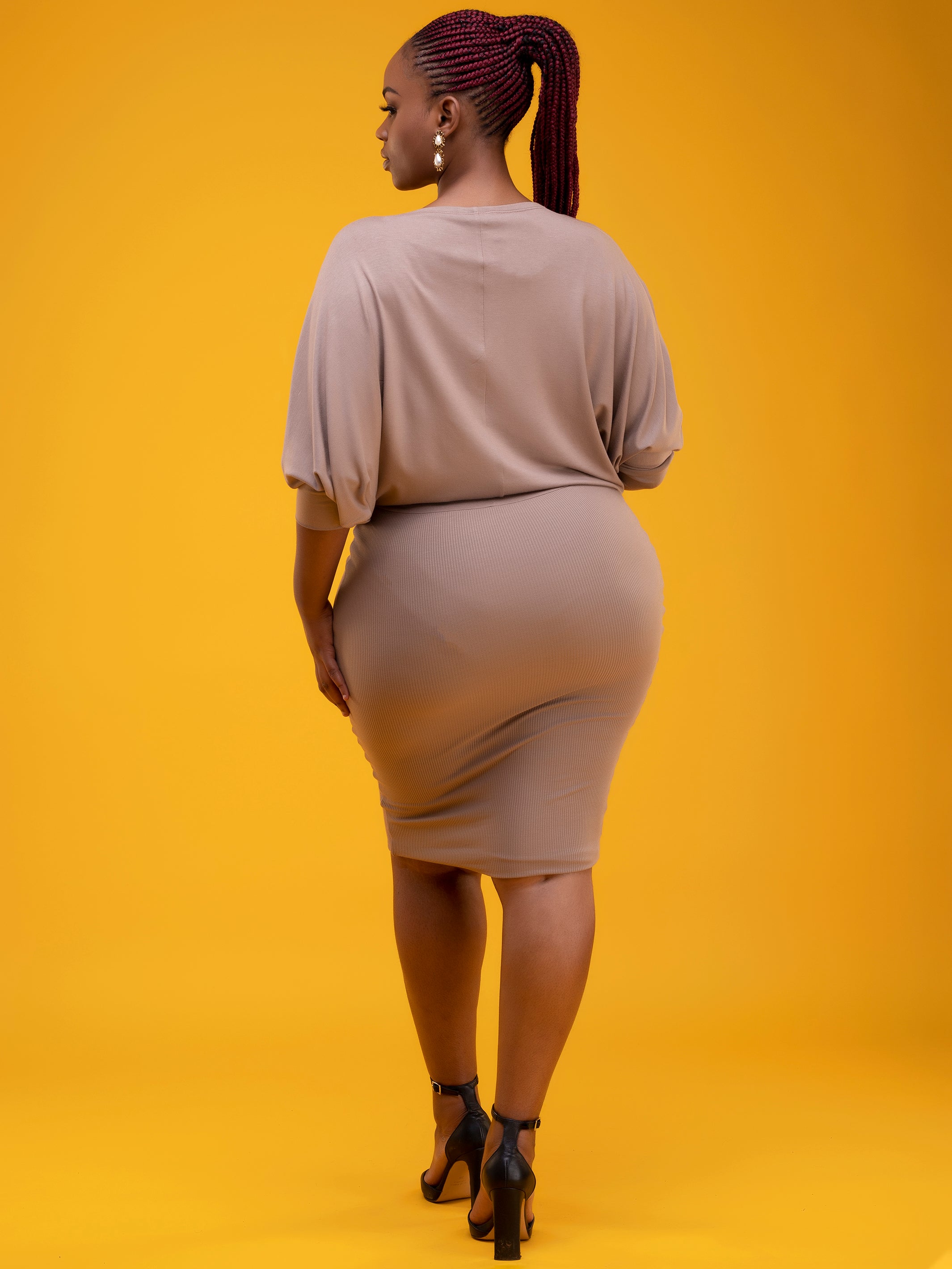 Vivo Basic Tolani Jersey Dress - Taupe