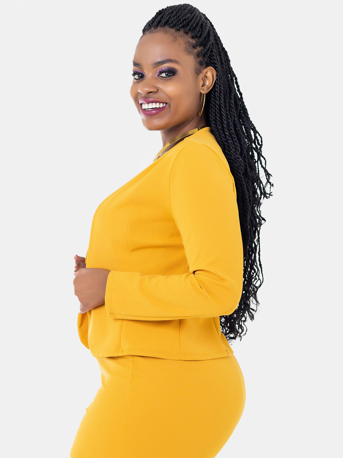 Vivo Raha Flounce Sleeve Jacket - Black