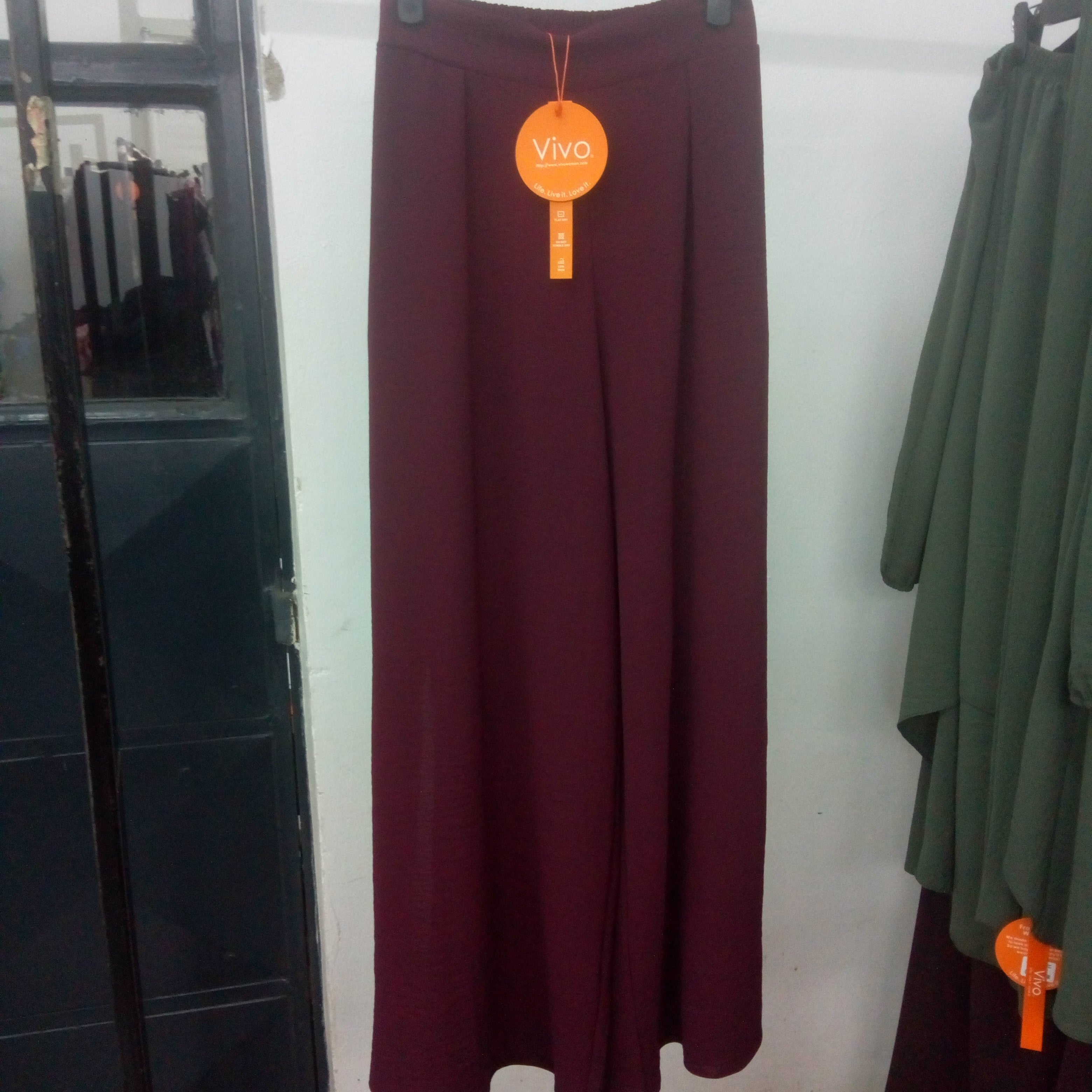 Vivo Dayo High Waist Side Slit Pants - Raspberry