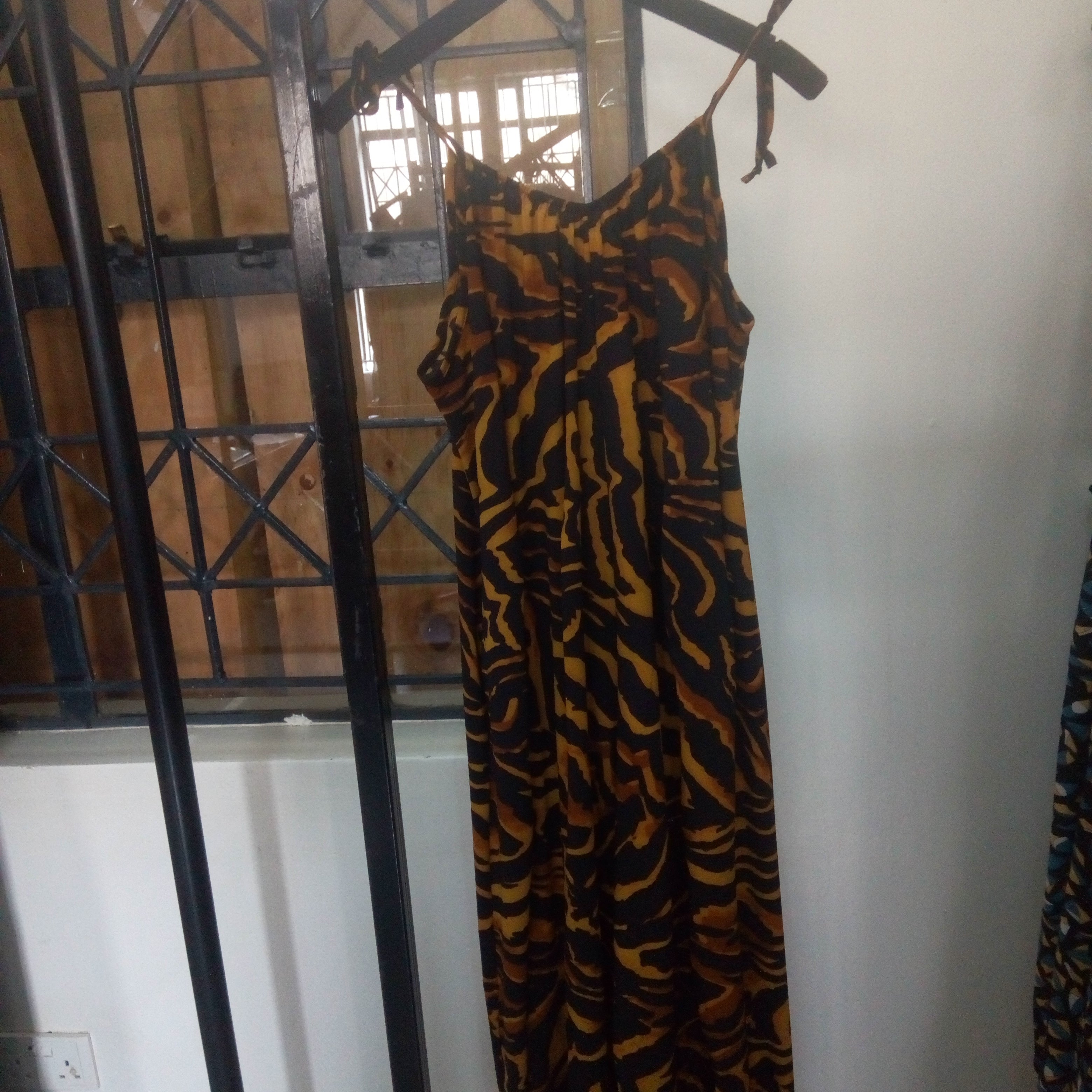 Safari Maisha Strappy Jumpsuit Cover-Up - Mustard / Black Print