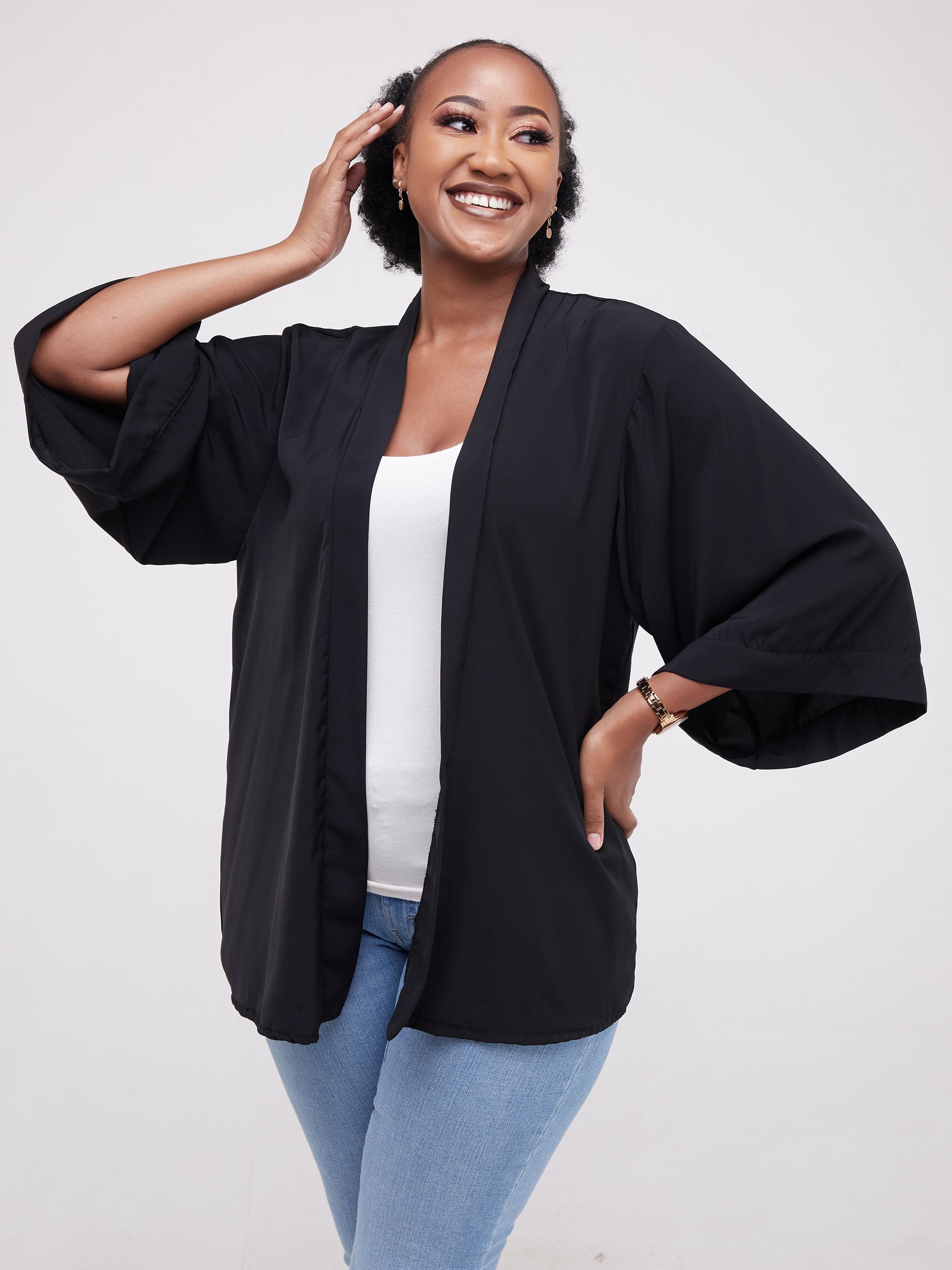 Vivo Alek Short Kimono - Black