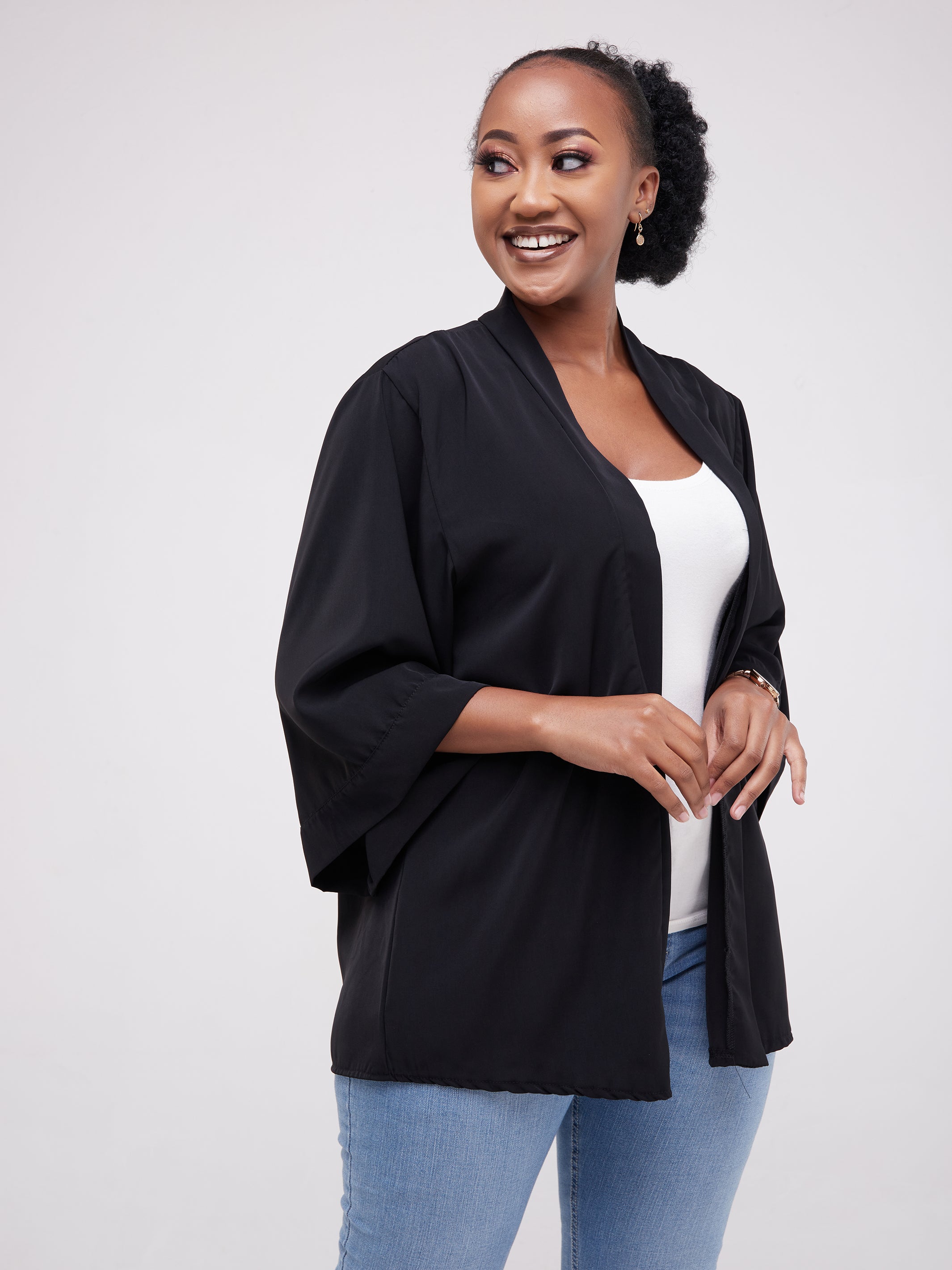 Vivo Alek Short Kimono - Black
