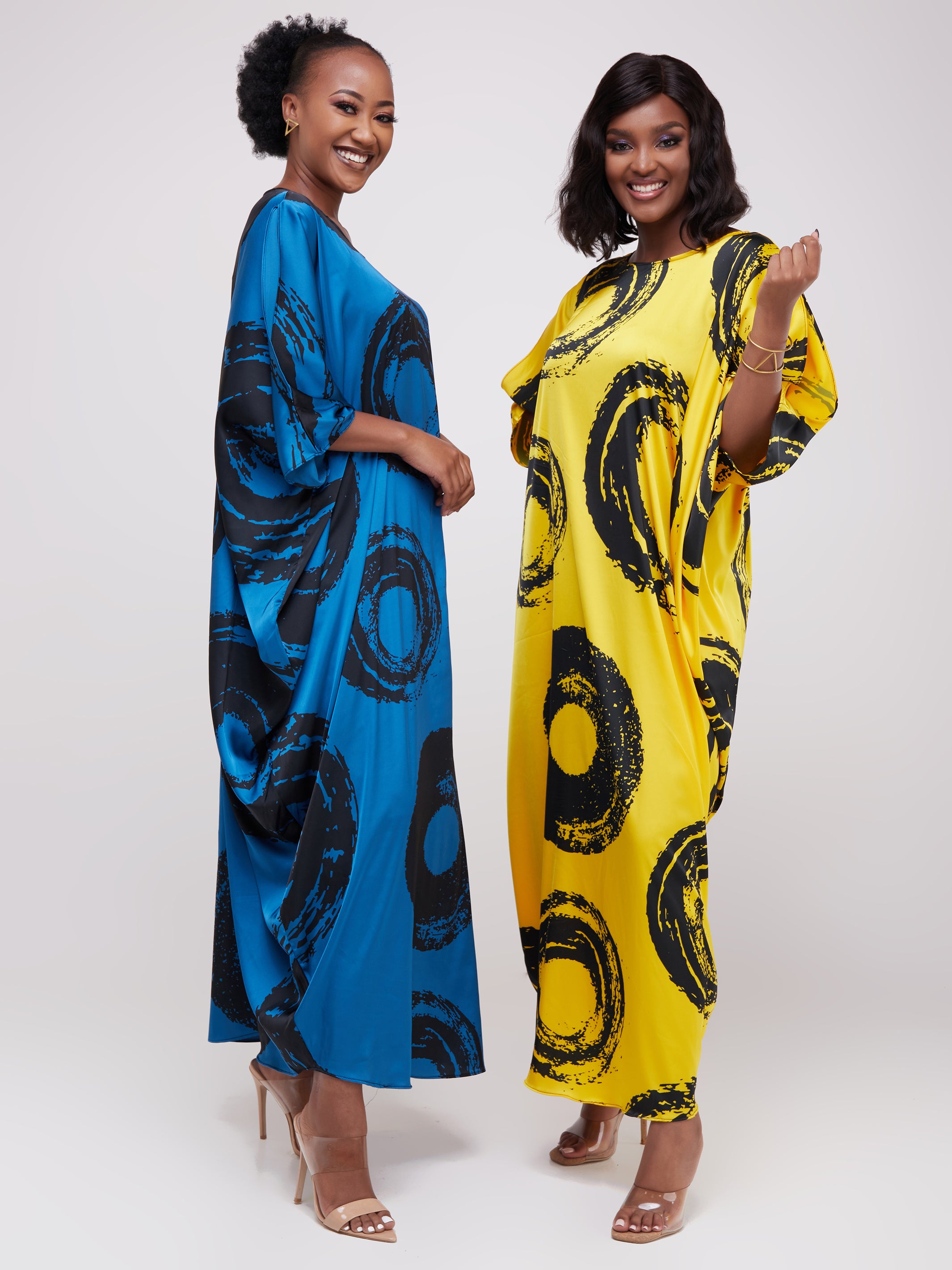 Vivo Lani Maxi Dress - Black / Teal Print