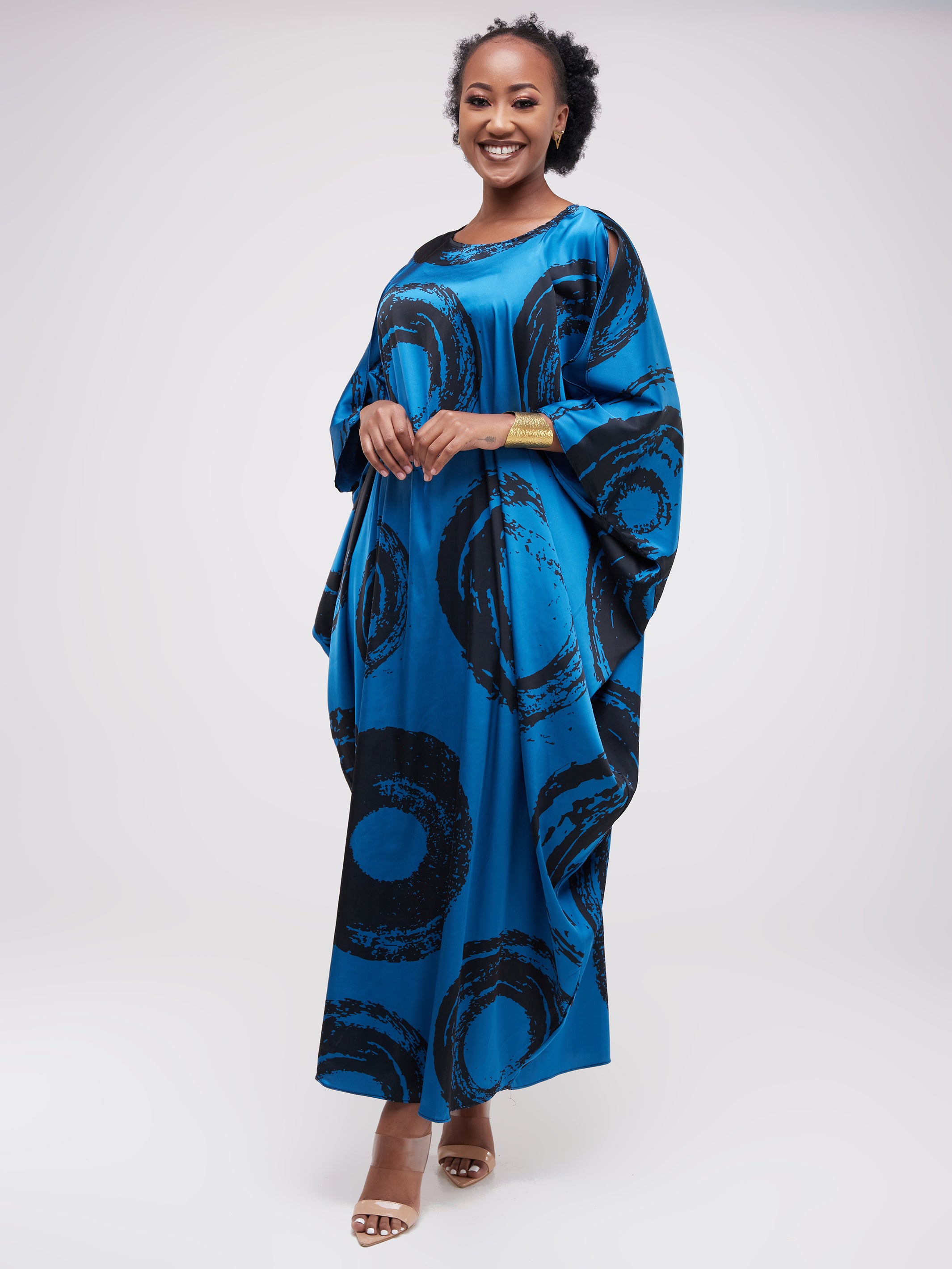 Vivo Lani Maxi Dress - Black / Teal Print