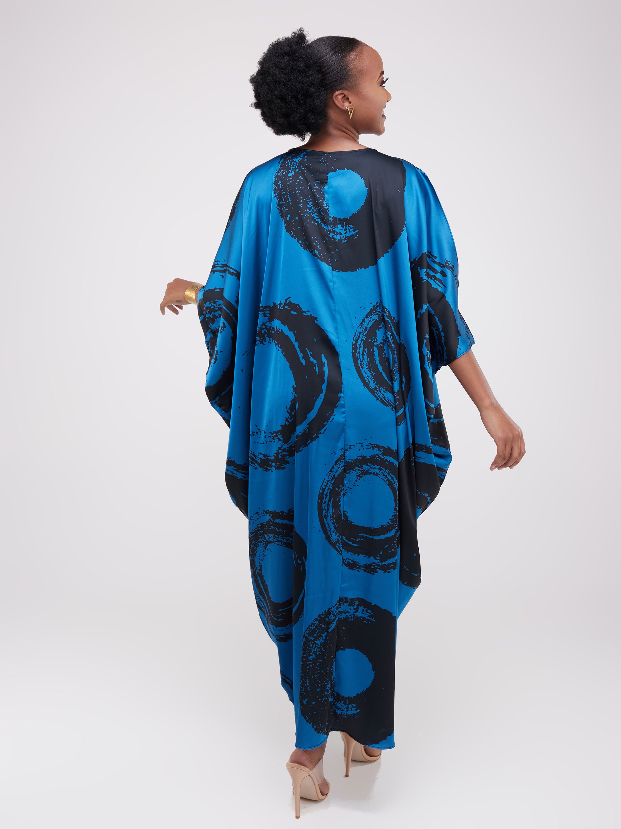 Vivo Lani Maxi Dress - Black / Teal Print