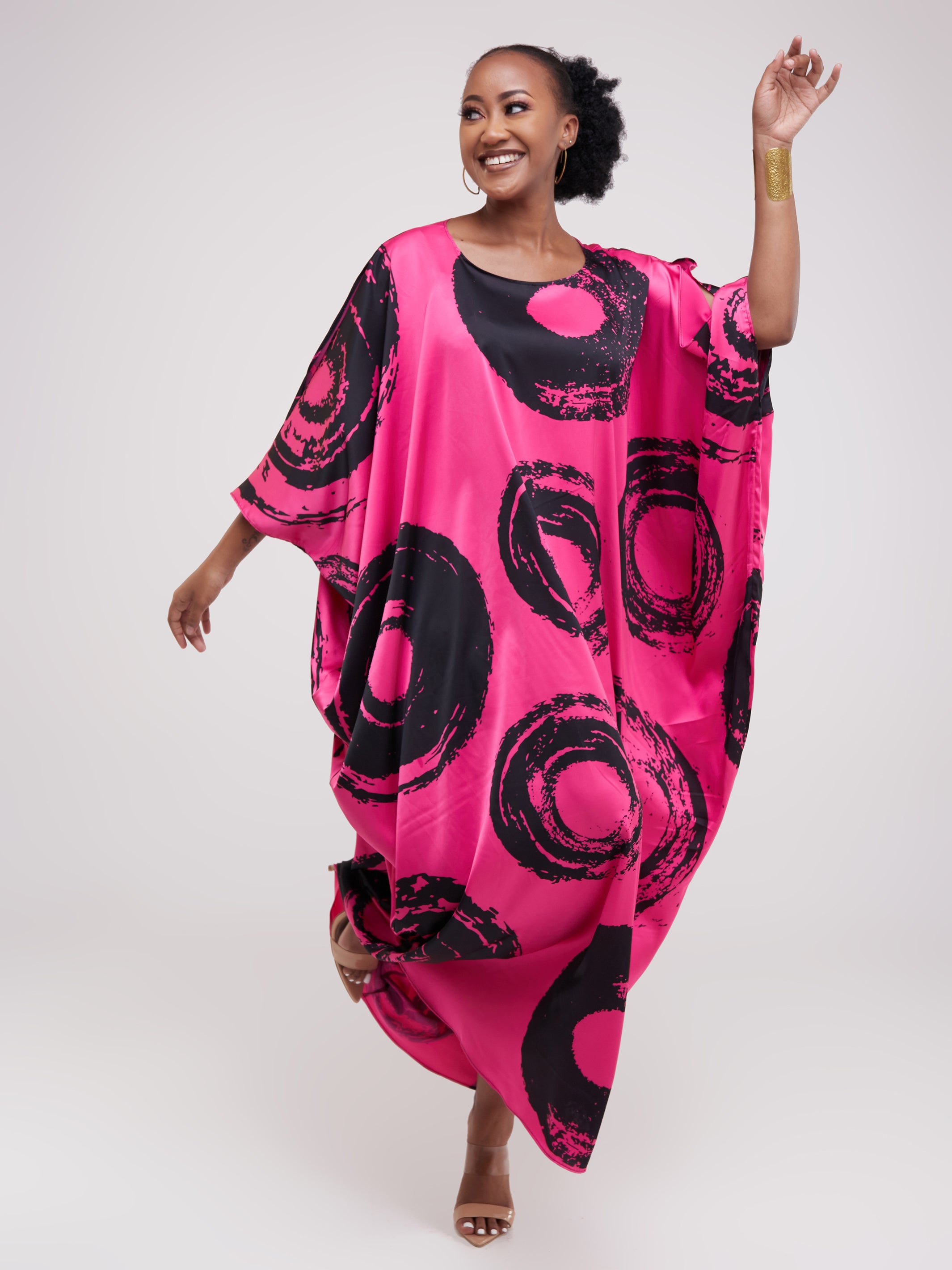 Vivo Lani Maxi Dress - Black / Pink Print