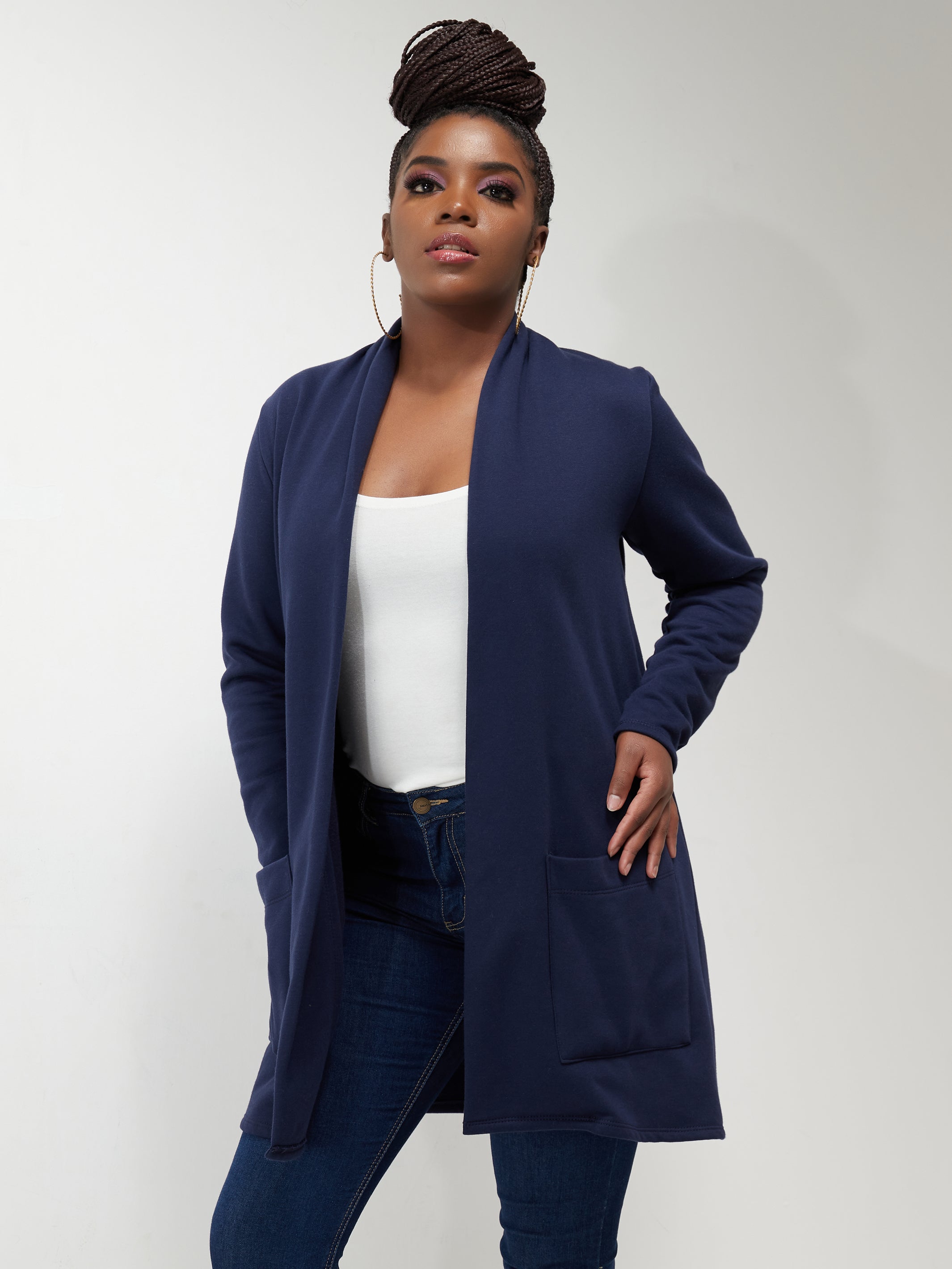 Vivo Fanah Long Sleeved Waterfall - Navy Blue