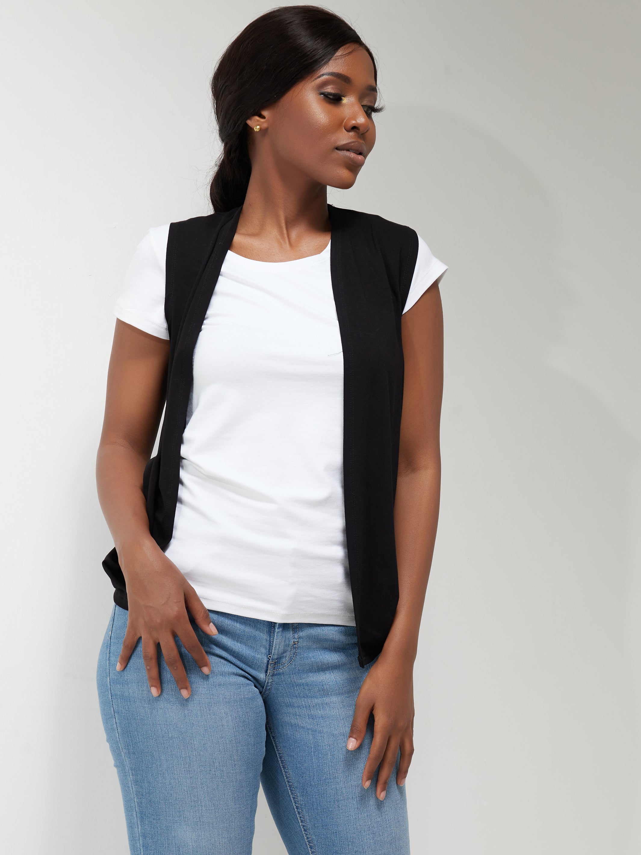 Vivo Basic Sleeveless Sienna Waterfall - Black